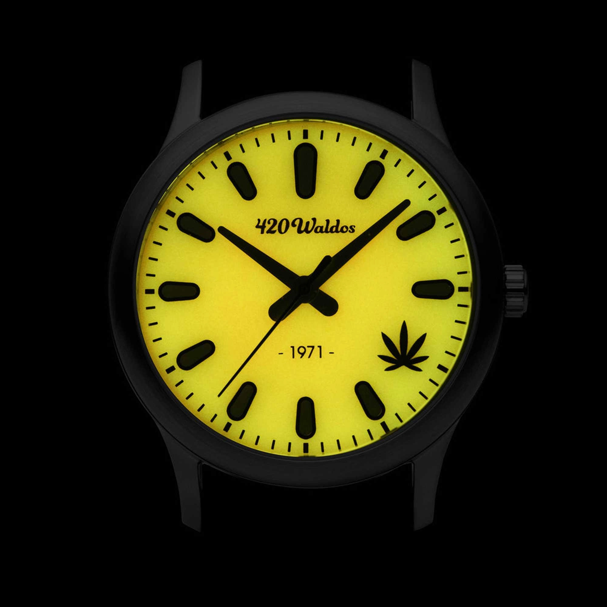 420Waldos Women's Quartz Watch - Mary Jane Orange Dial Genuine Leather Strap | W2015