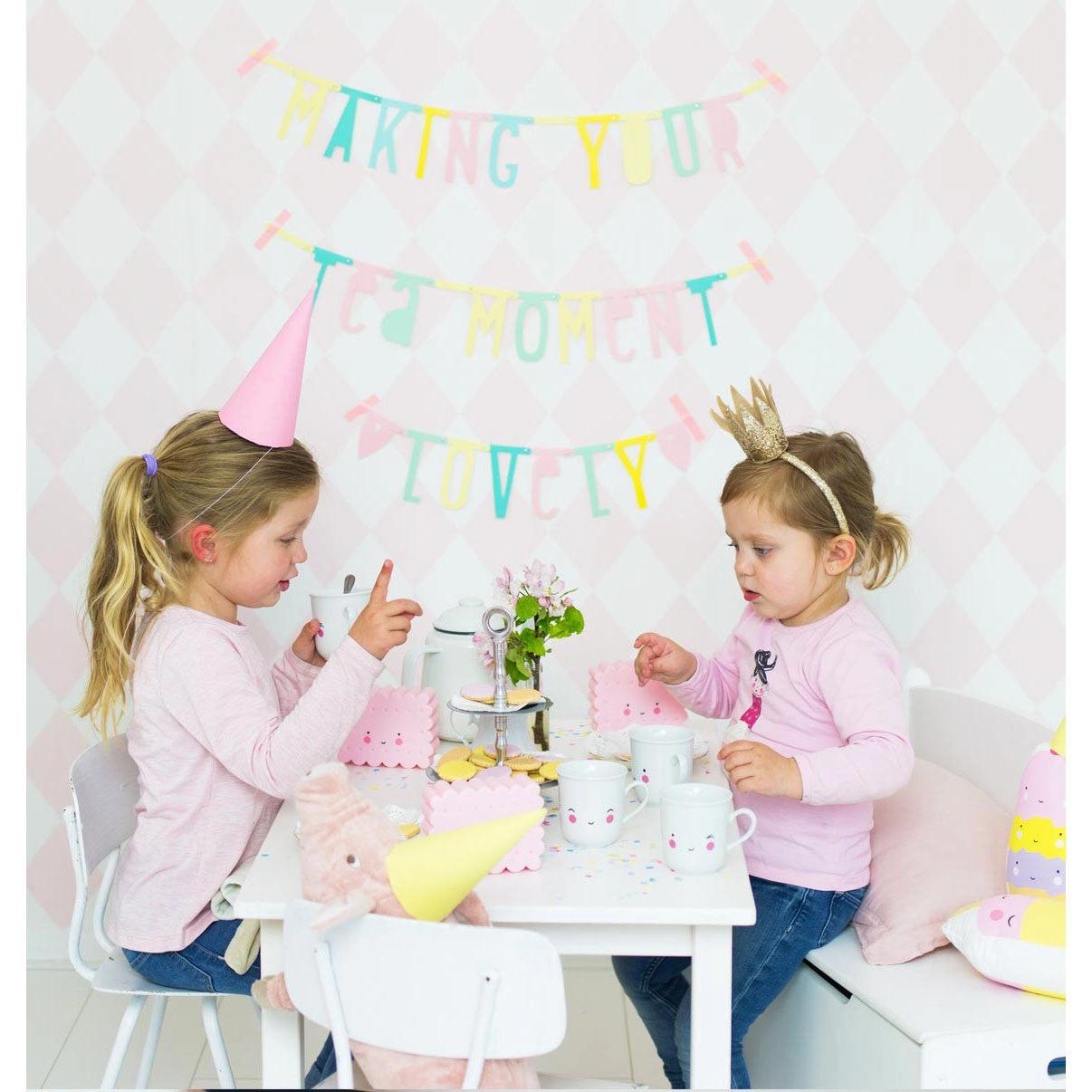 A Little Lovely Company Set of 2 Thirs-Tea Fun
