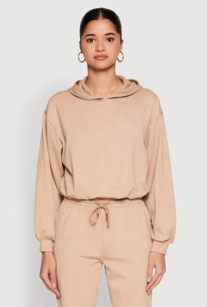 Almost Famous Bubble Hem Cropped Hoodie