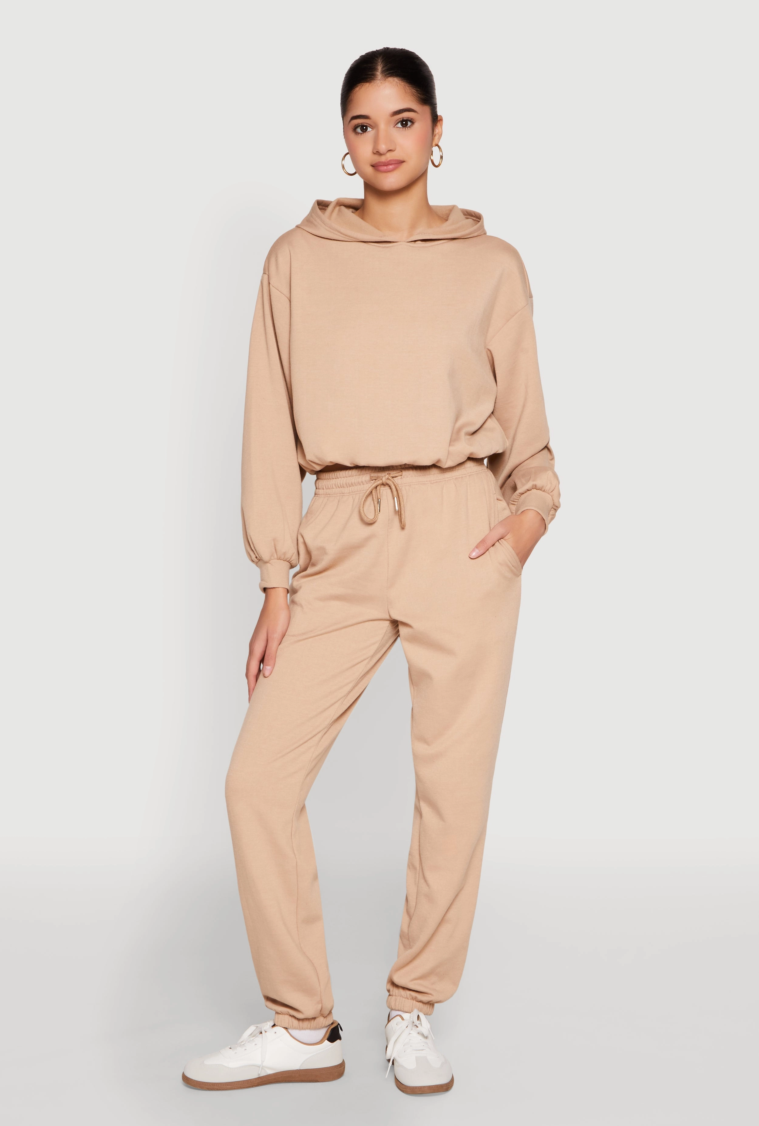 Almost Famous Bubble Hem Cropped Hoodie