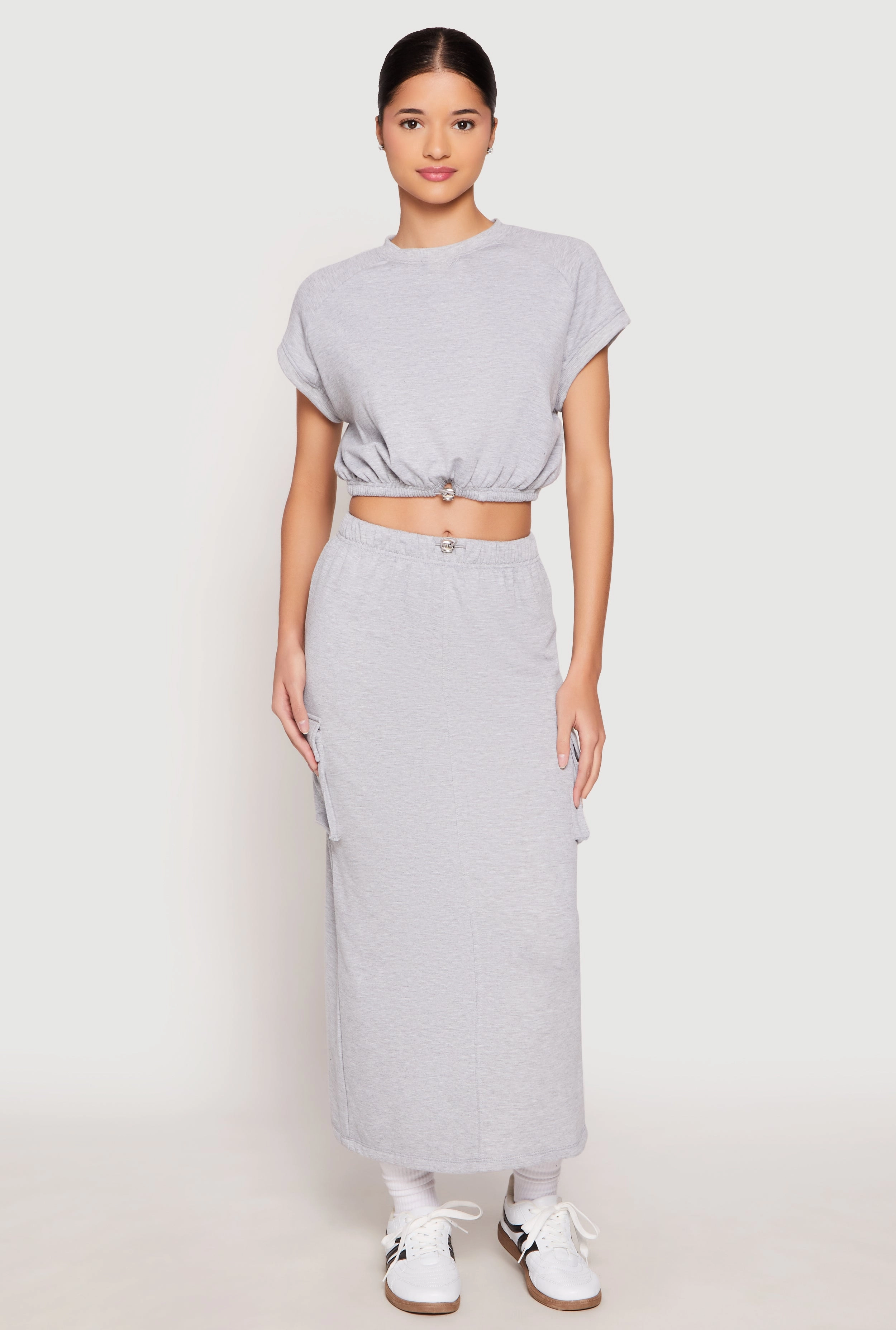 Almost Famous Cap Sleeve Cropped Sweatshirt
