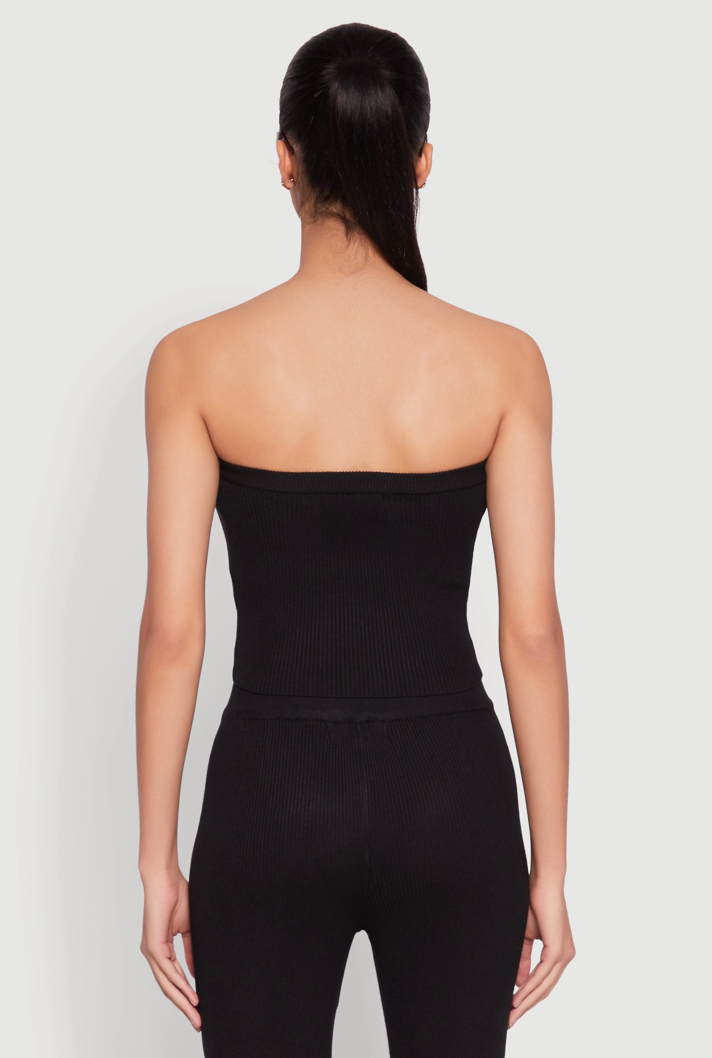 Almost Famous Drawstring Lace Trim Tube Top
