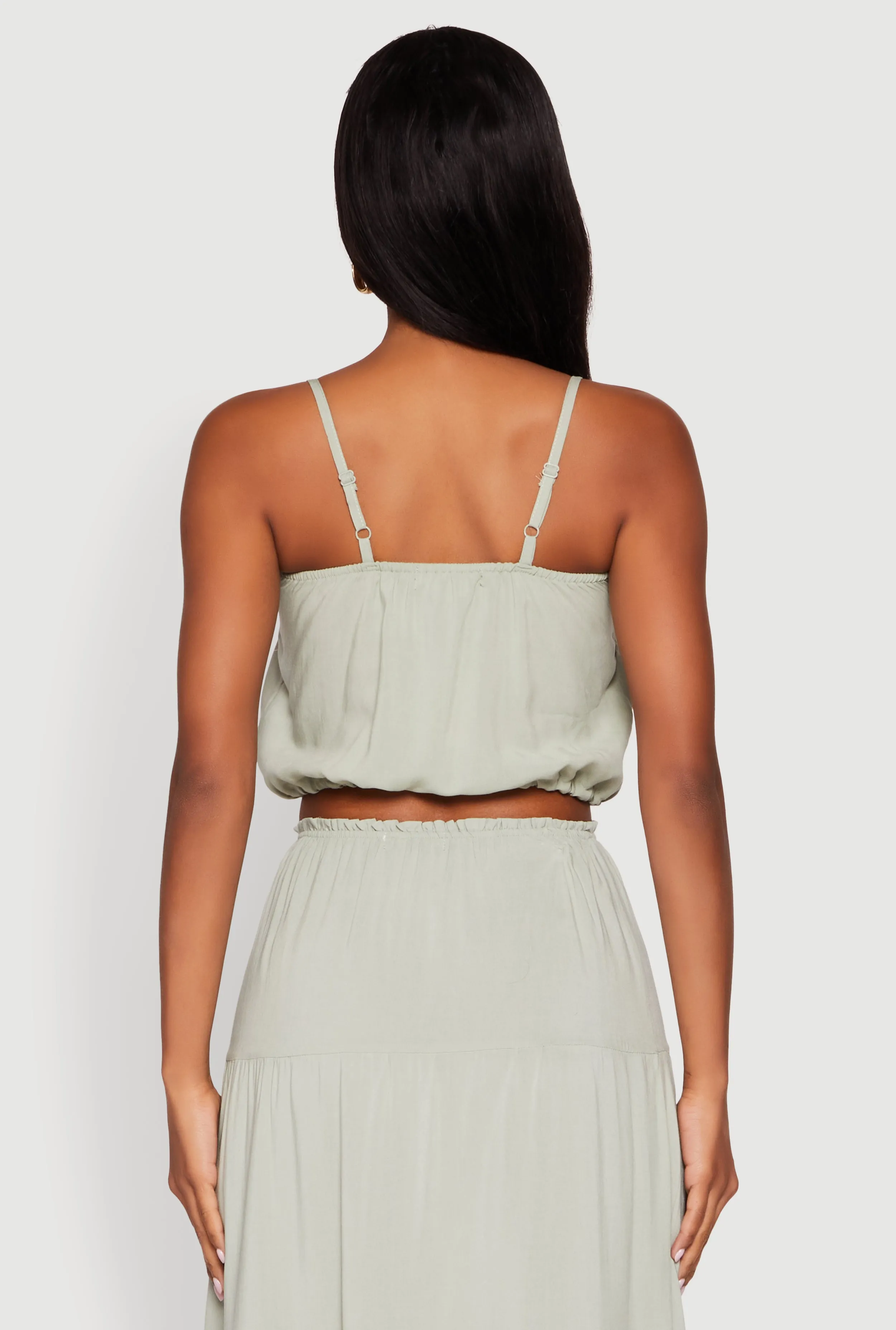 Almost Famous Faux Button Cropped Cami