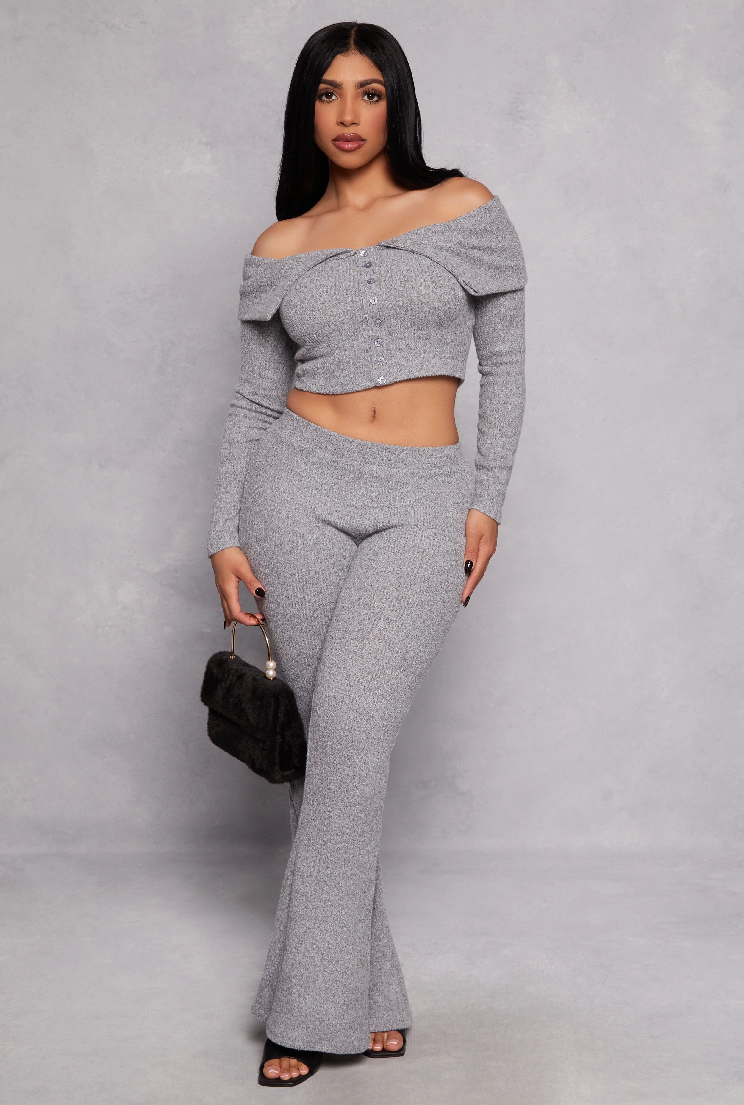 Almost Famous Rib Knit Off the Shoulder Top