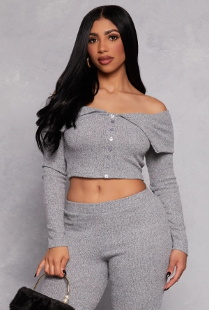 Almost Famous Rib Knit Off the Shoulder Top