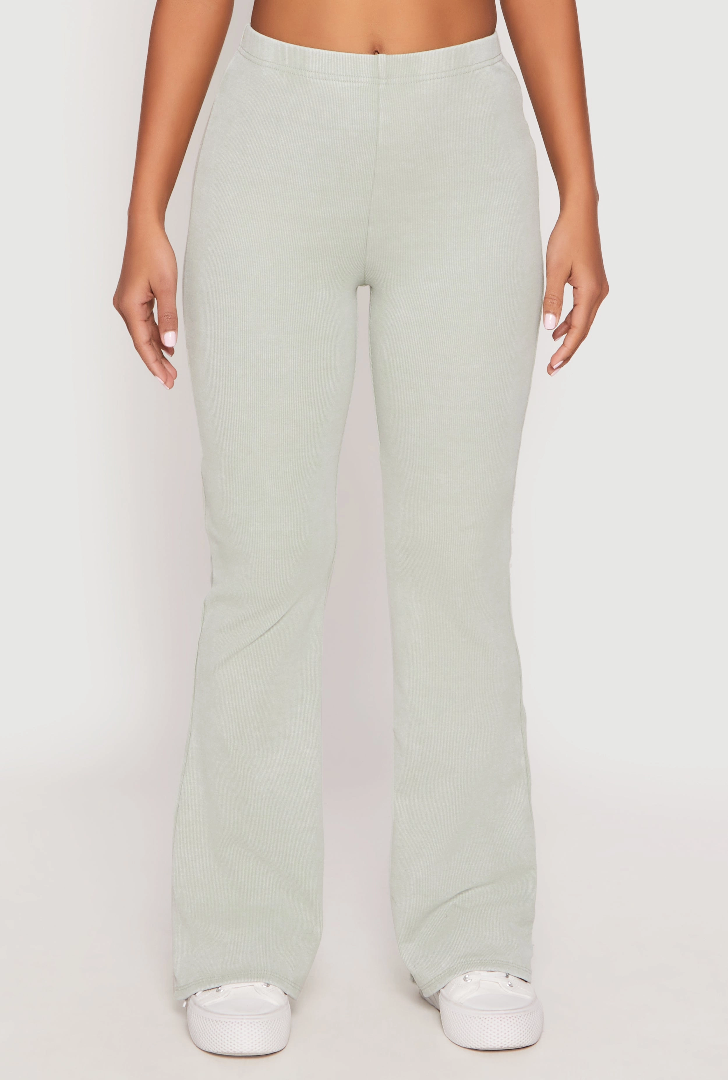 Almost Famous Ribbed Knit Flare Pants