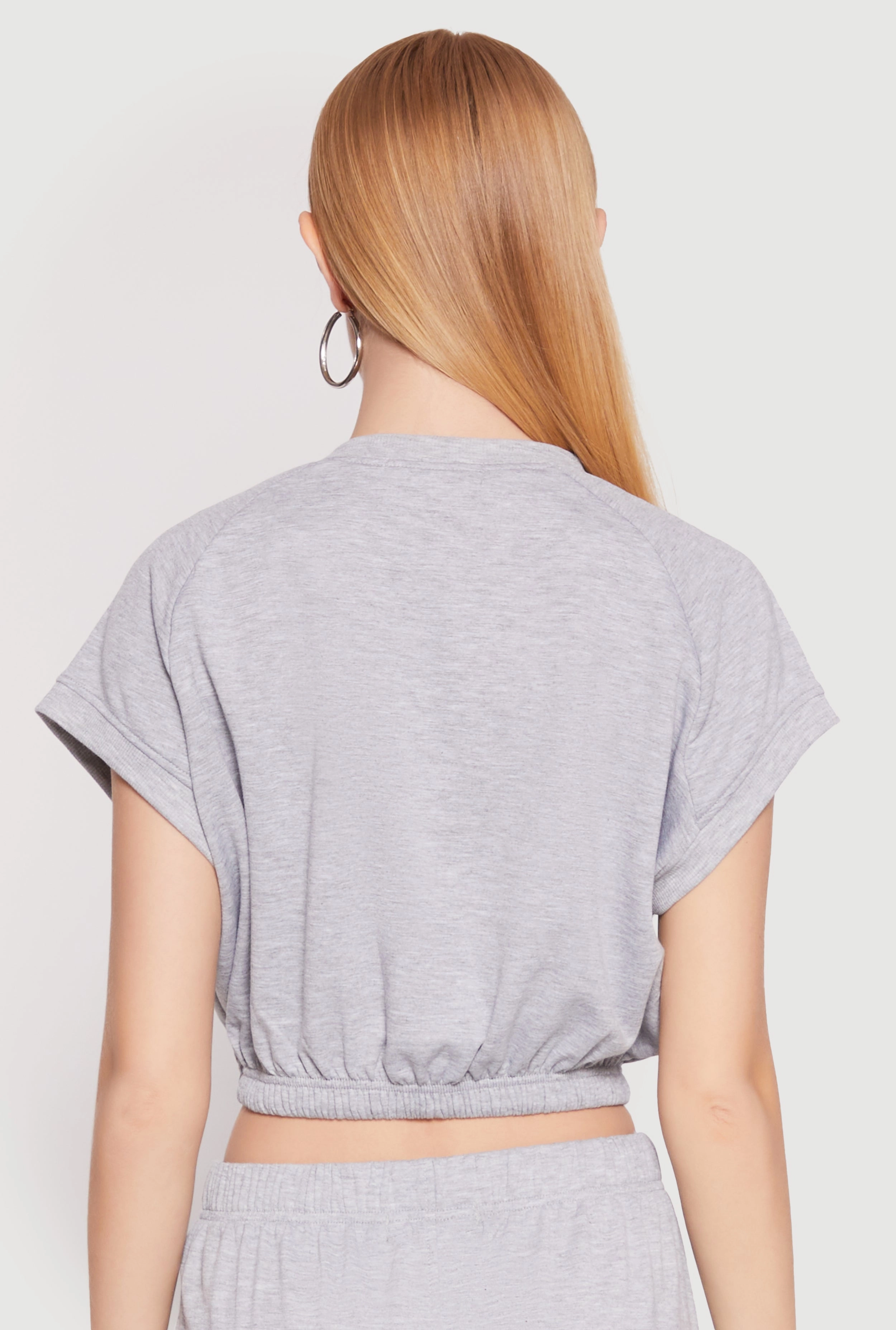 Almost Famous Short Sleeve Cropped Sweatshirt