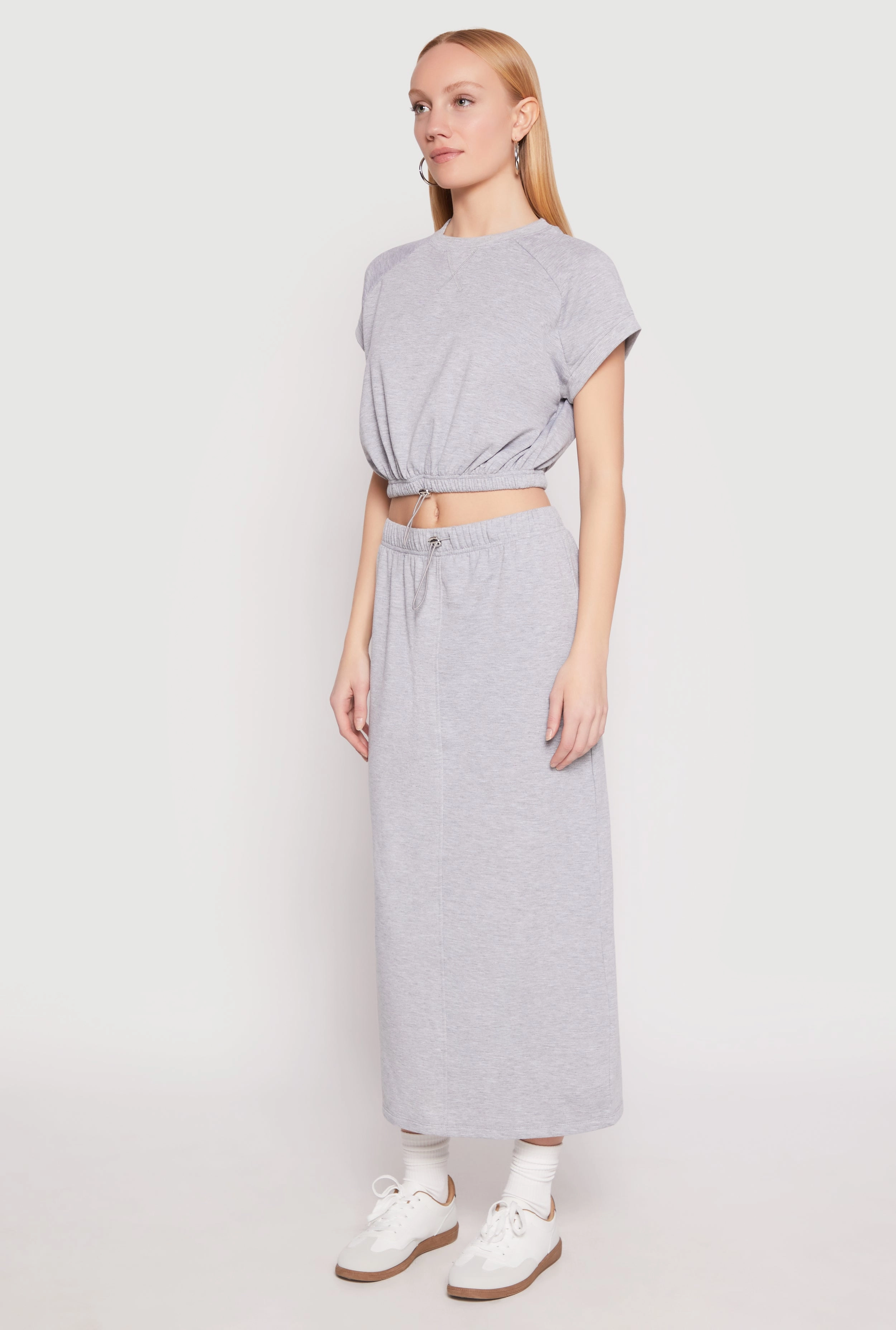 Almost Famous Short Sleeve Cropped Sweatshirt