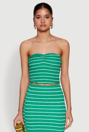 Almost Famous Striped Sweetheart Neckline Tube Top