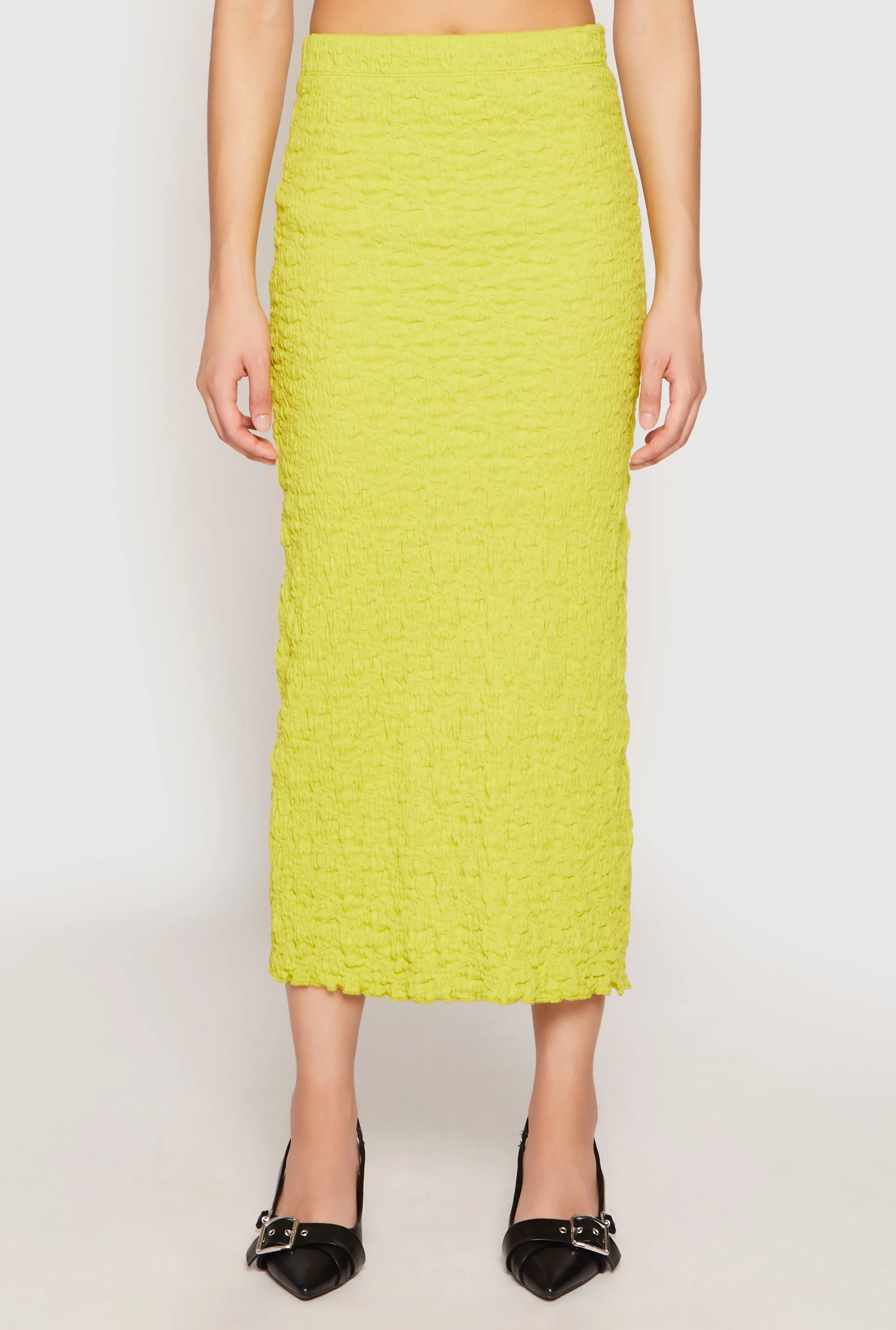 Almost Famous Textured Knit Back Slit Skirt