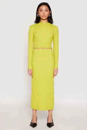 Almost Famous Textured Knit Back Slit Skirt