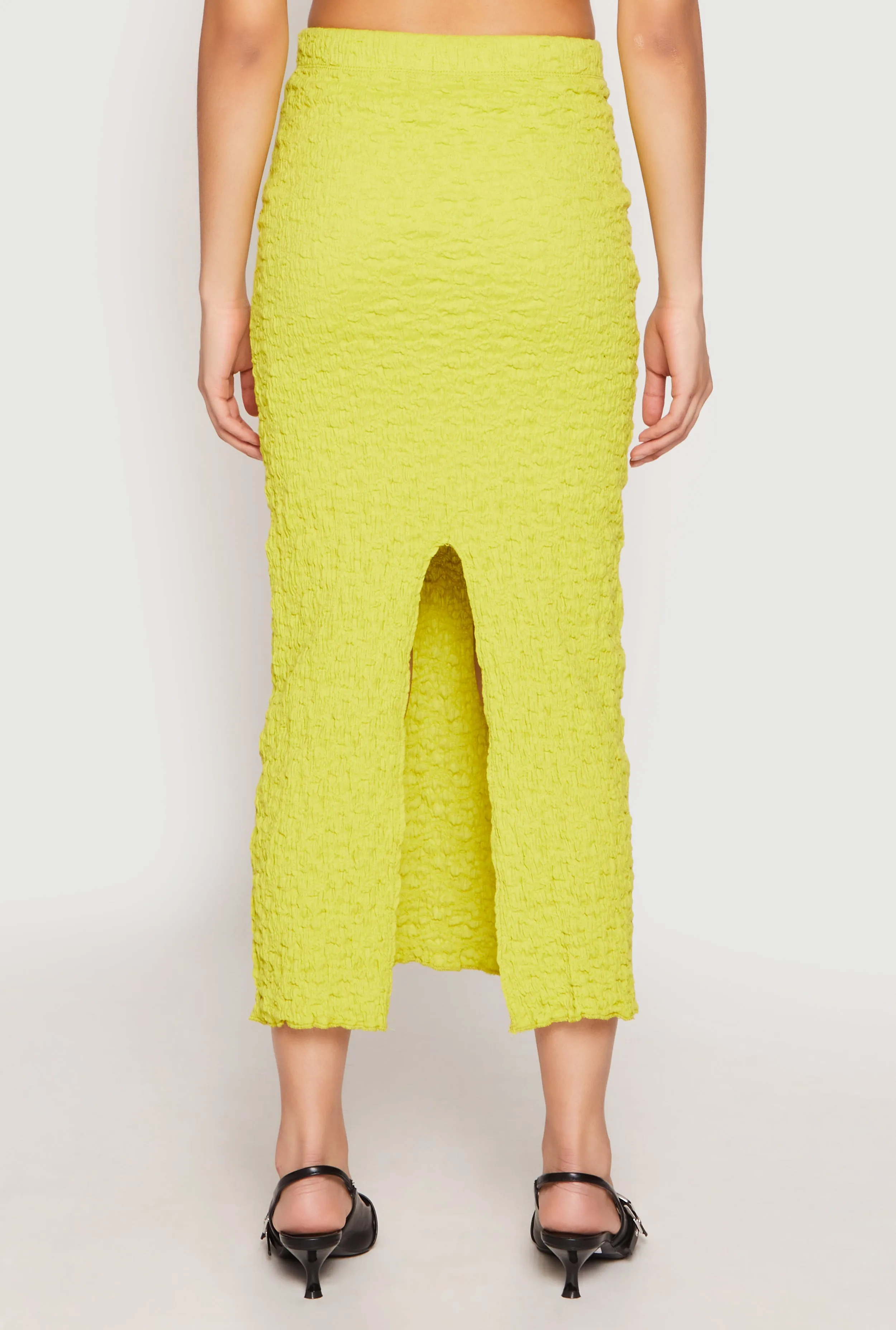 Almost Famous Textured Knit Back Slit Skirt