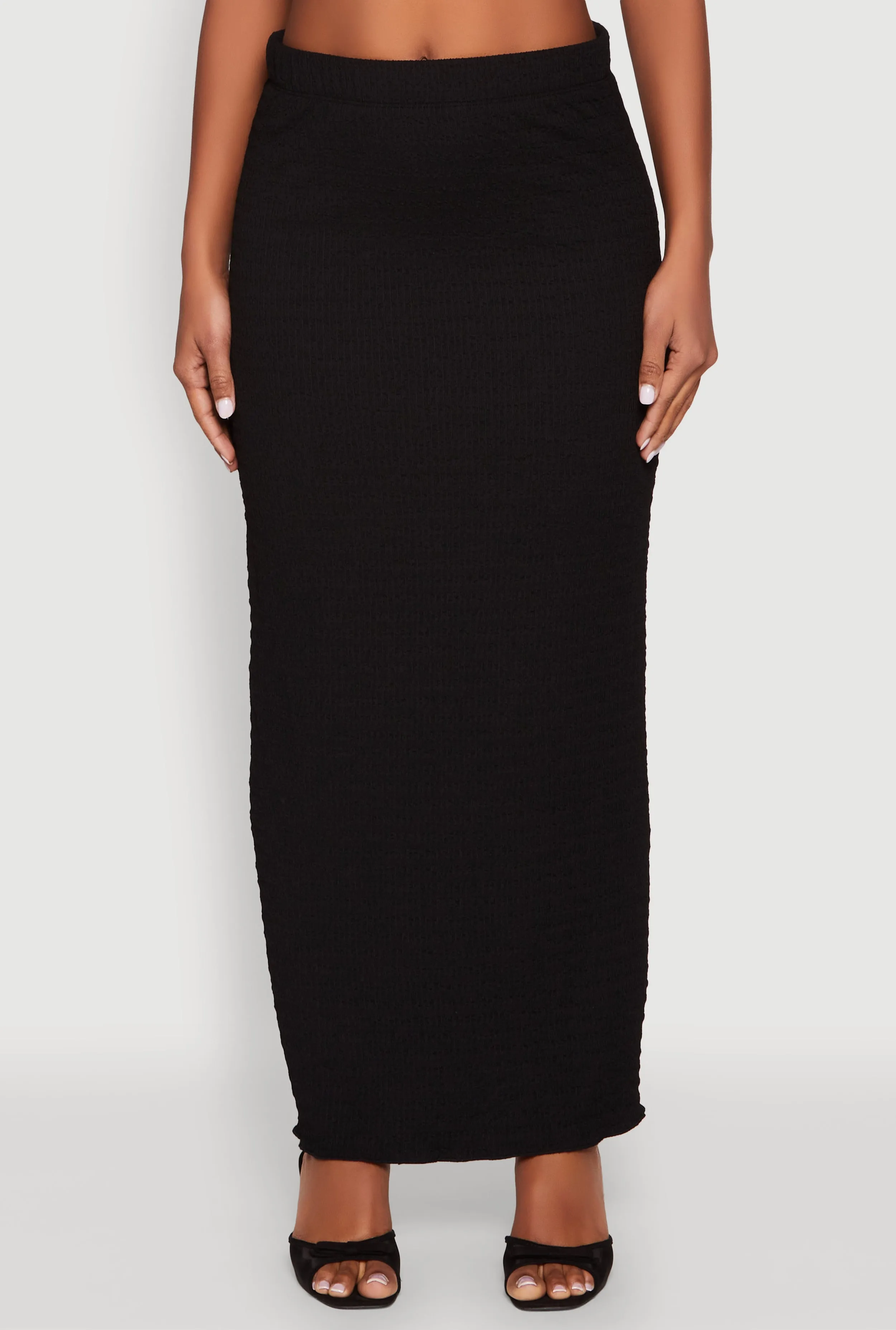 Almost Famous Textured Knit Maxi Skirt