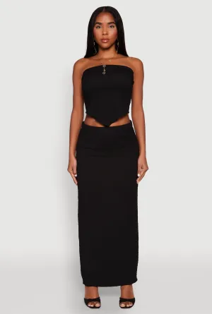 Almost Famous Textured Knit Maxi Skirt