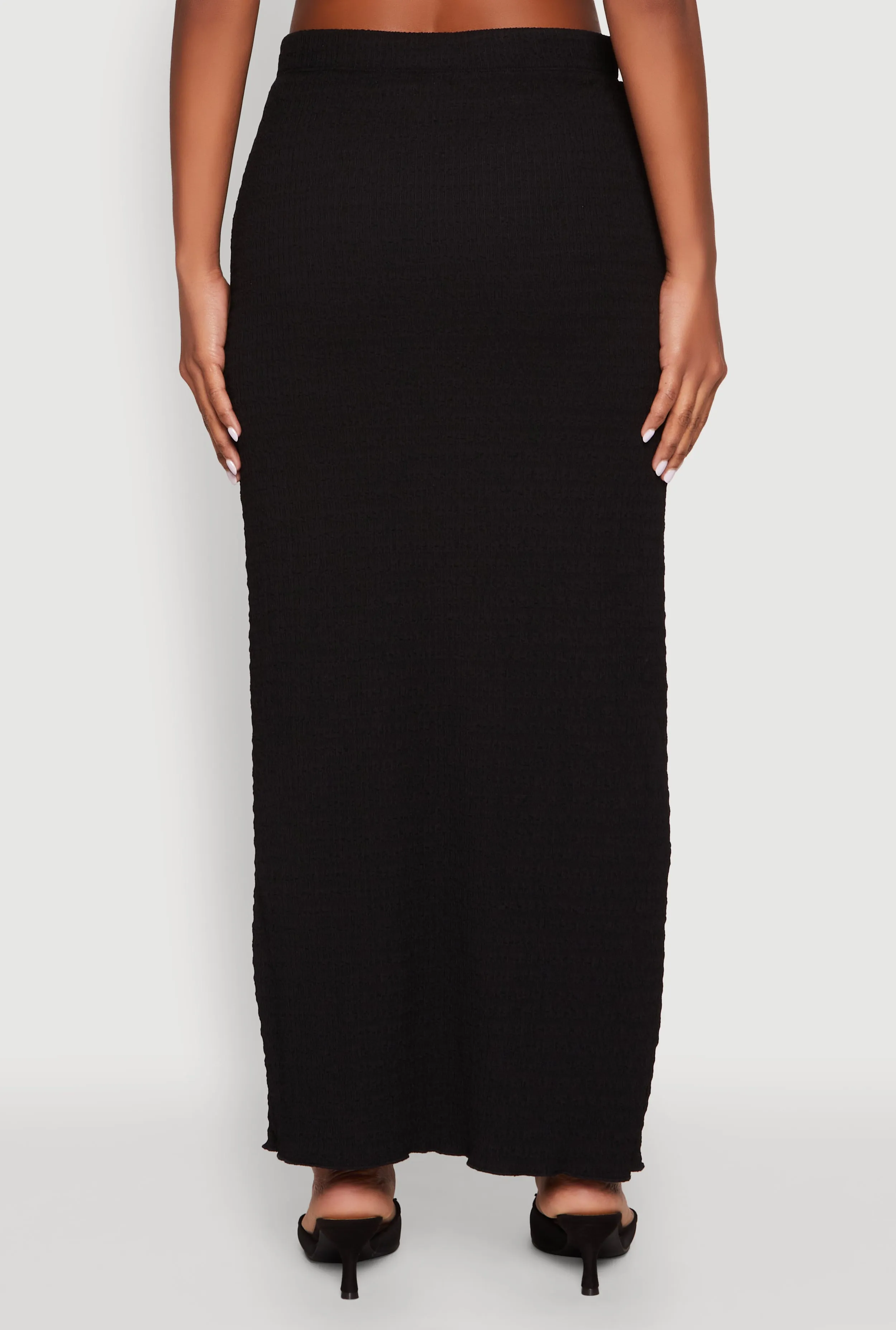 Almost Famous Textured Knit Maxi Skirt