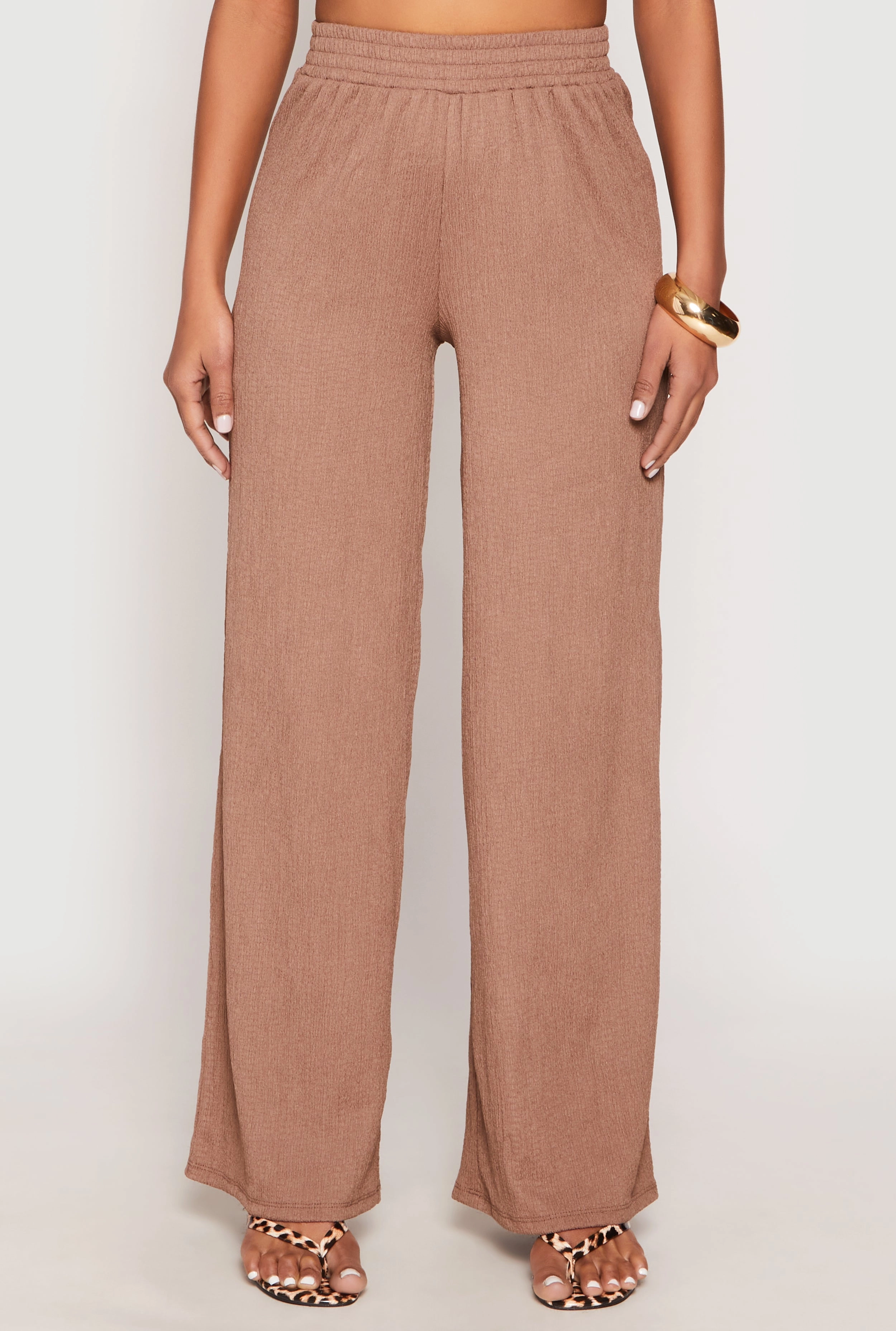 Almost Famous Textured Knit Wide Leg Pants