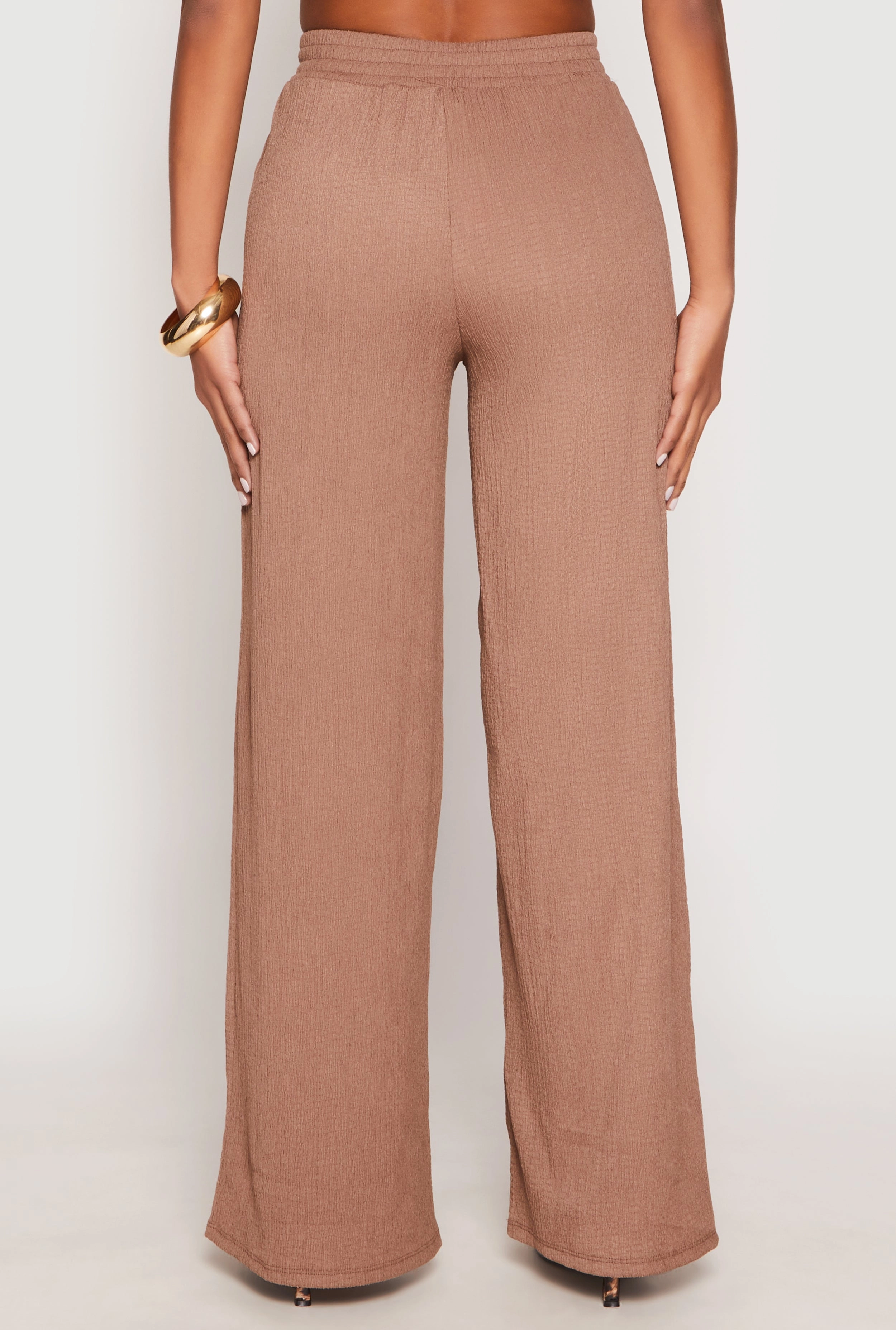 Almost Famous Textured Knit Wide Leg Pants