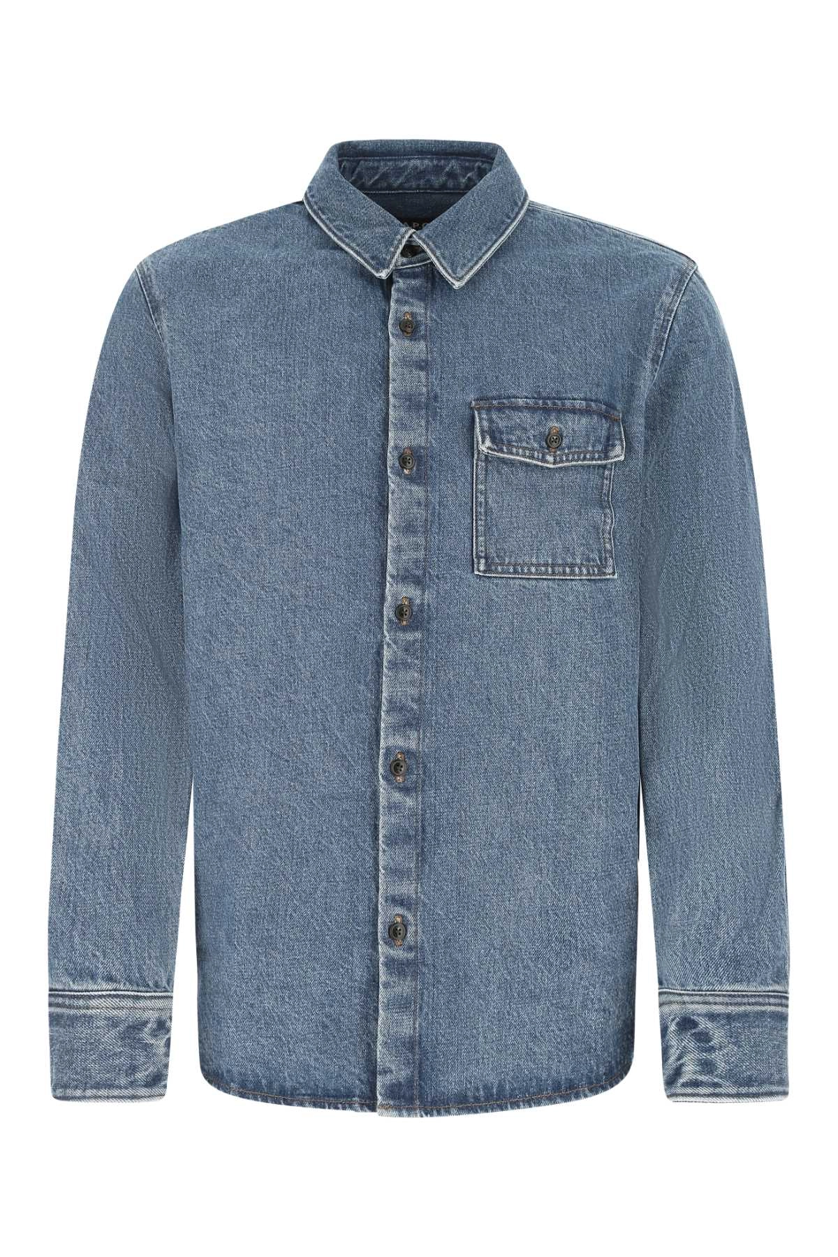 A.P.C. Patch Pocket Long-Sleeved Denim Shirt