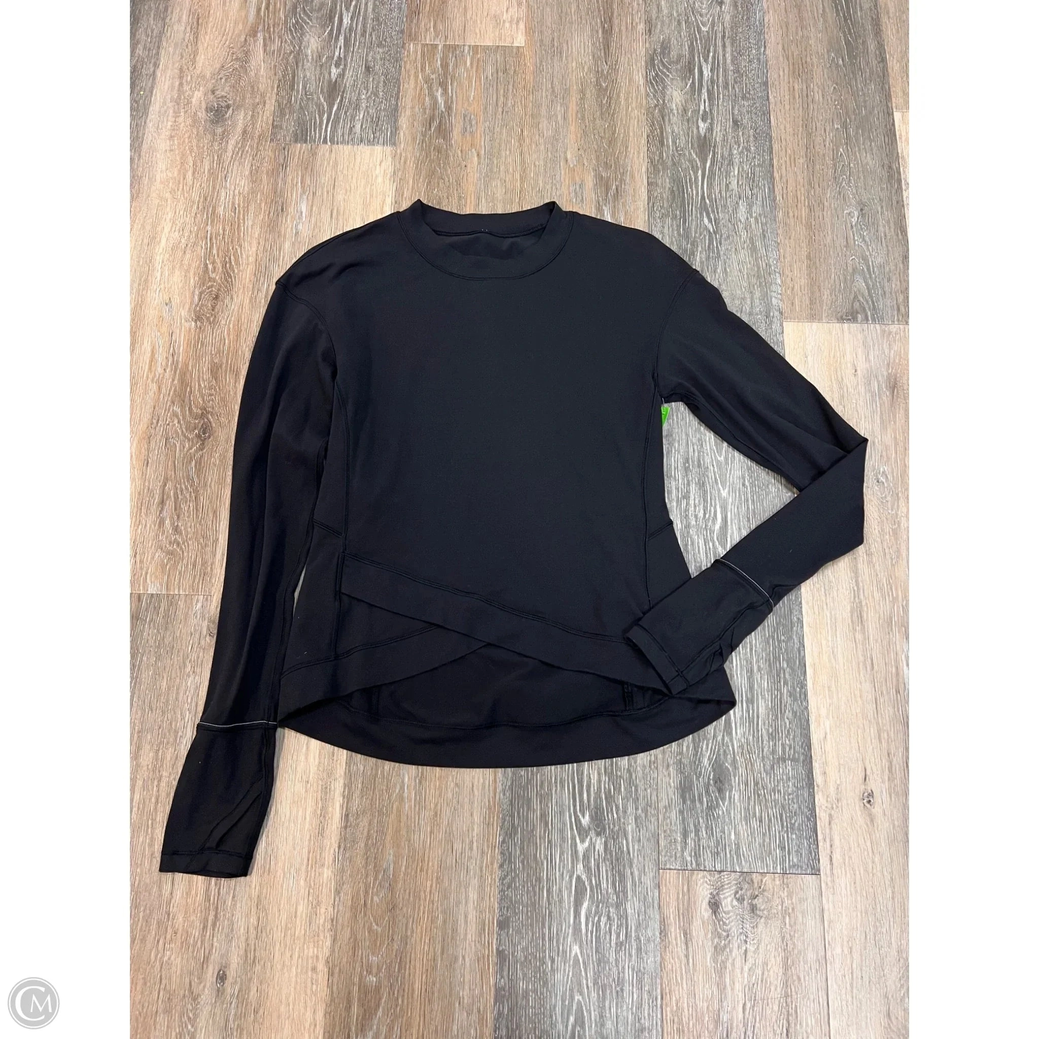 Athletic Top Long Sleeve Crewneck By Lululemon In Black, Size: M