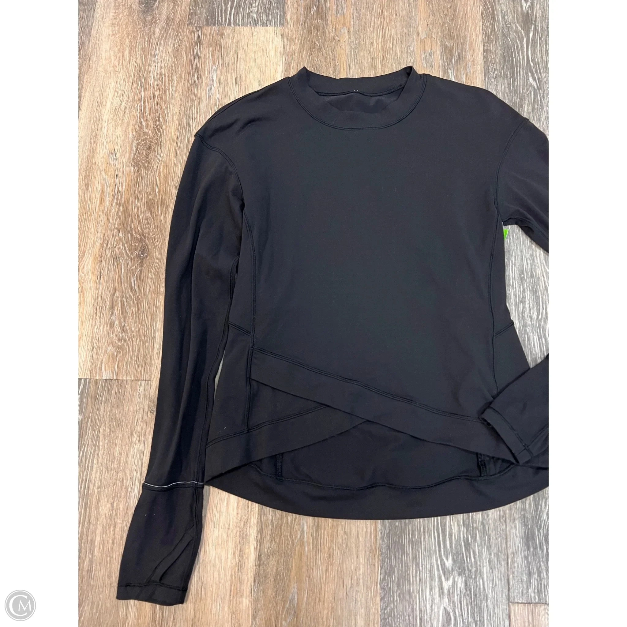 Athletic Top Long Sleeve Crewneck By Lululemon In Black, Size: M