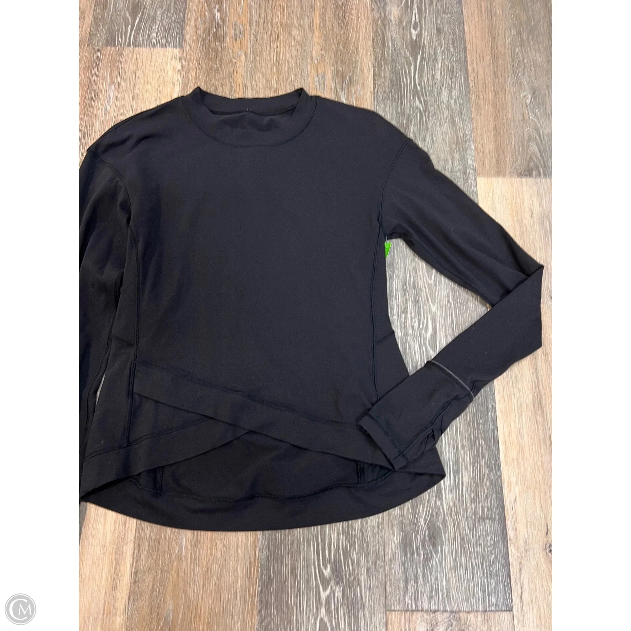 Athletic Top Long Sleeve Crewneck By Lululemon In Black, Size: M