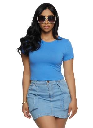 Basic Crew Neck Cropped Tee