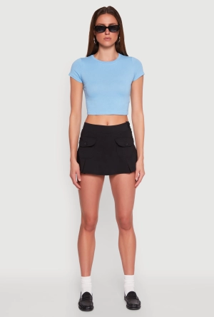 Basic Crew Neck Cropped Tee