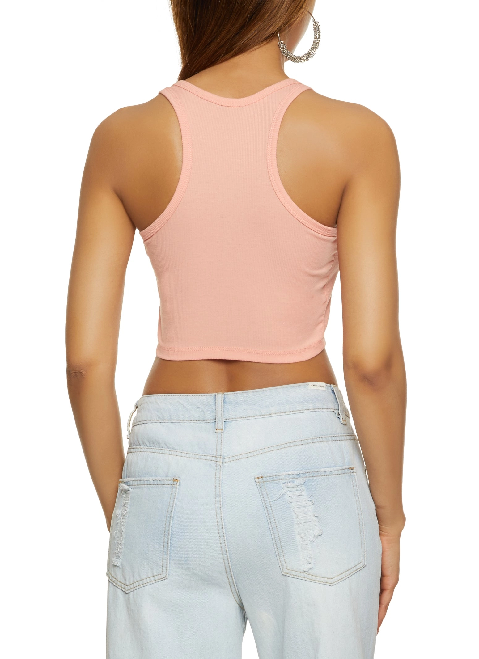 Basic Cropped Racerback Tank Top