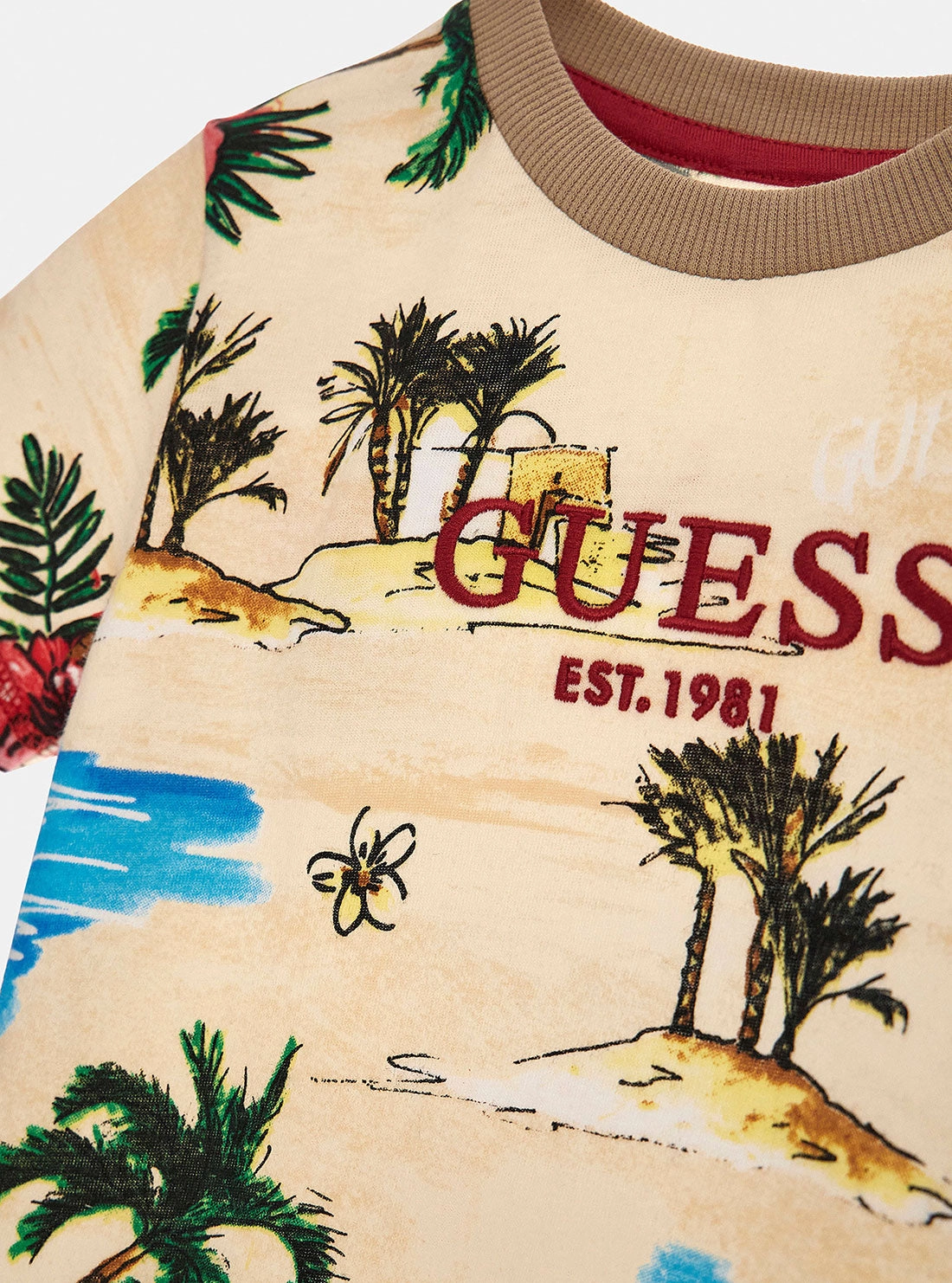 Beige Desert Print Logo T-Shirt (2-7)