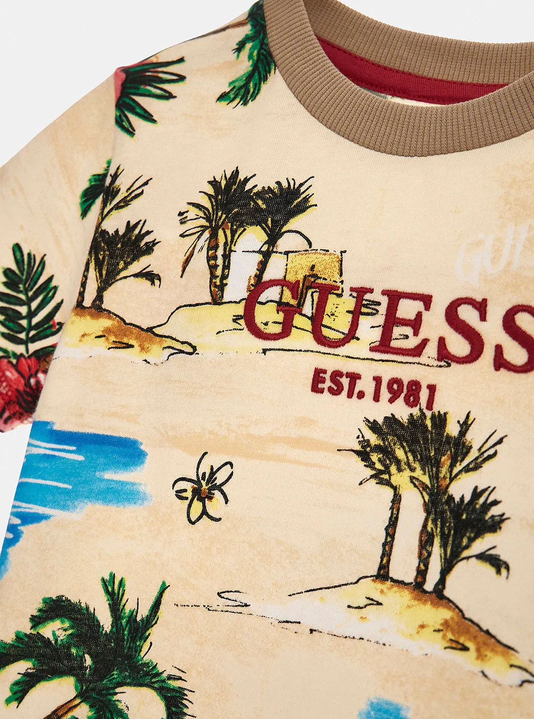 Beige Desert Print Logo T-Shirt (2-7)
