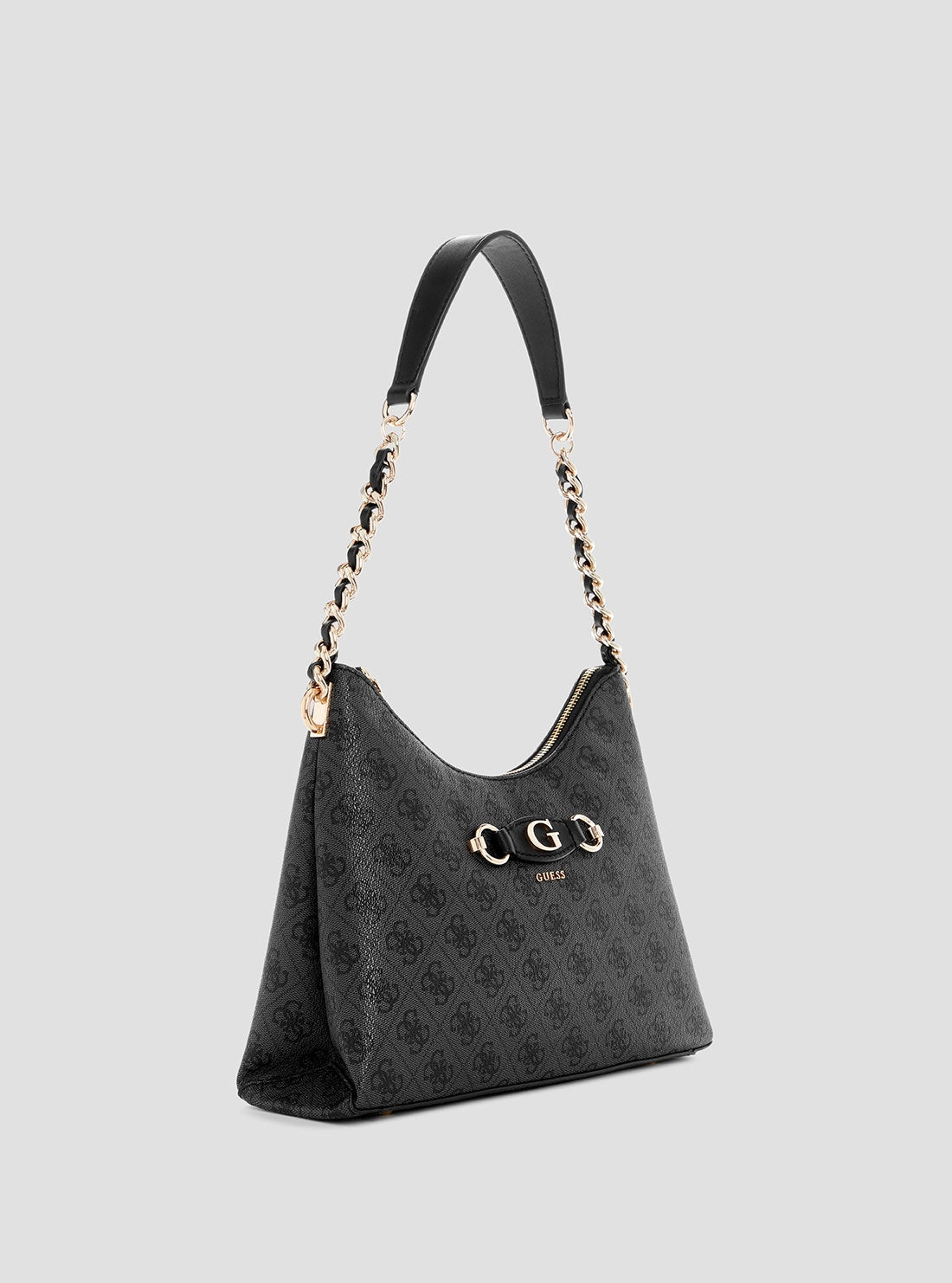 Black Logo Izzy Shoulder Bag