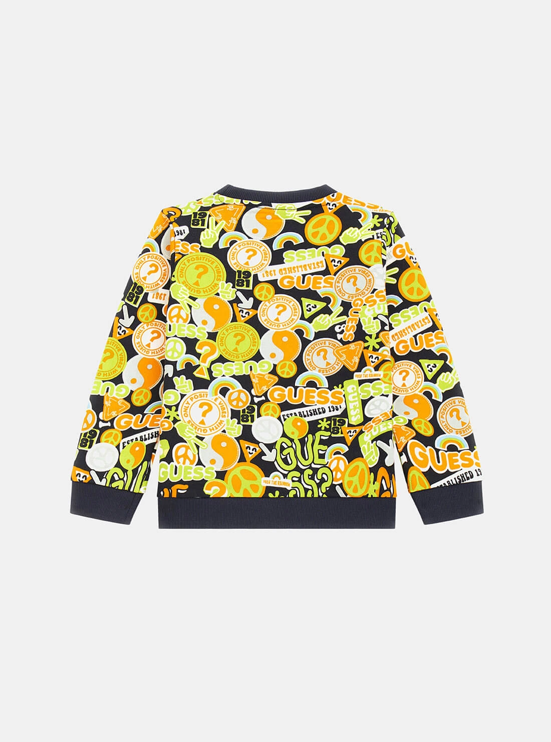 Black Neon Peace Print Logo Jumper (2-7)