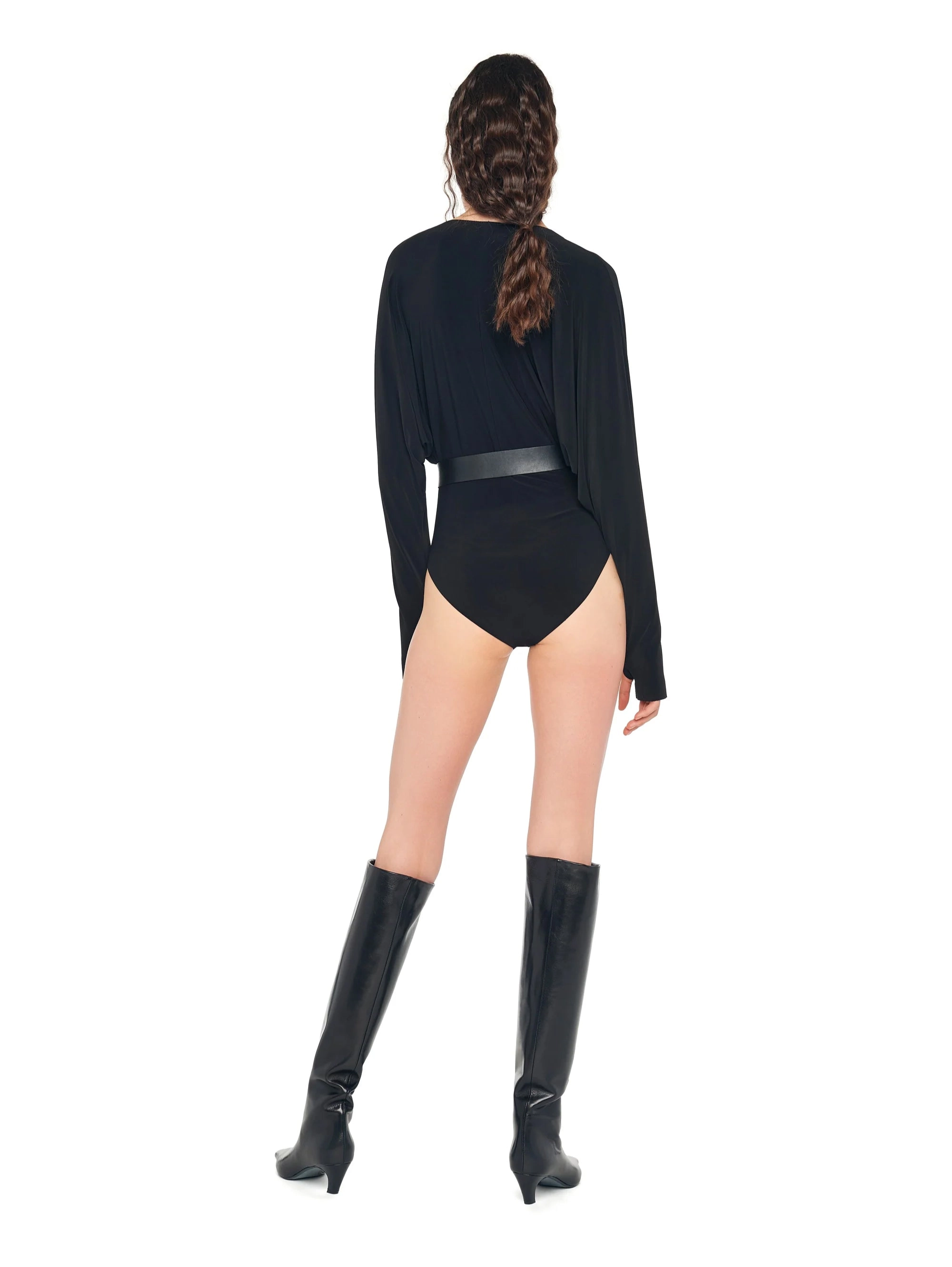 Black V-Neck Bodysuit