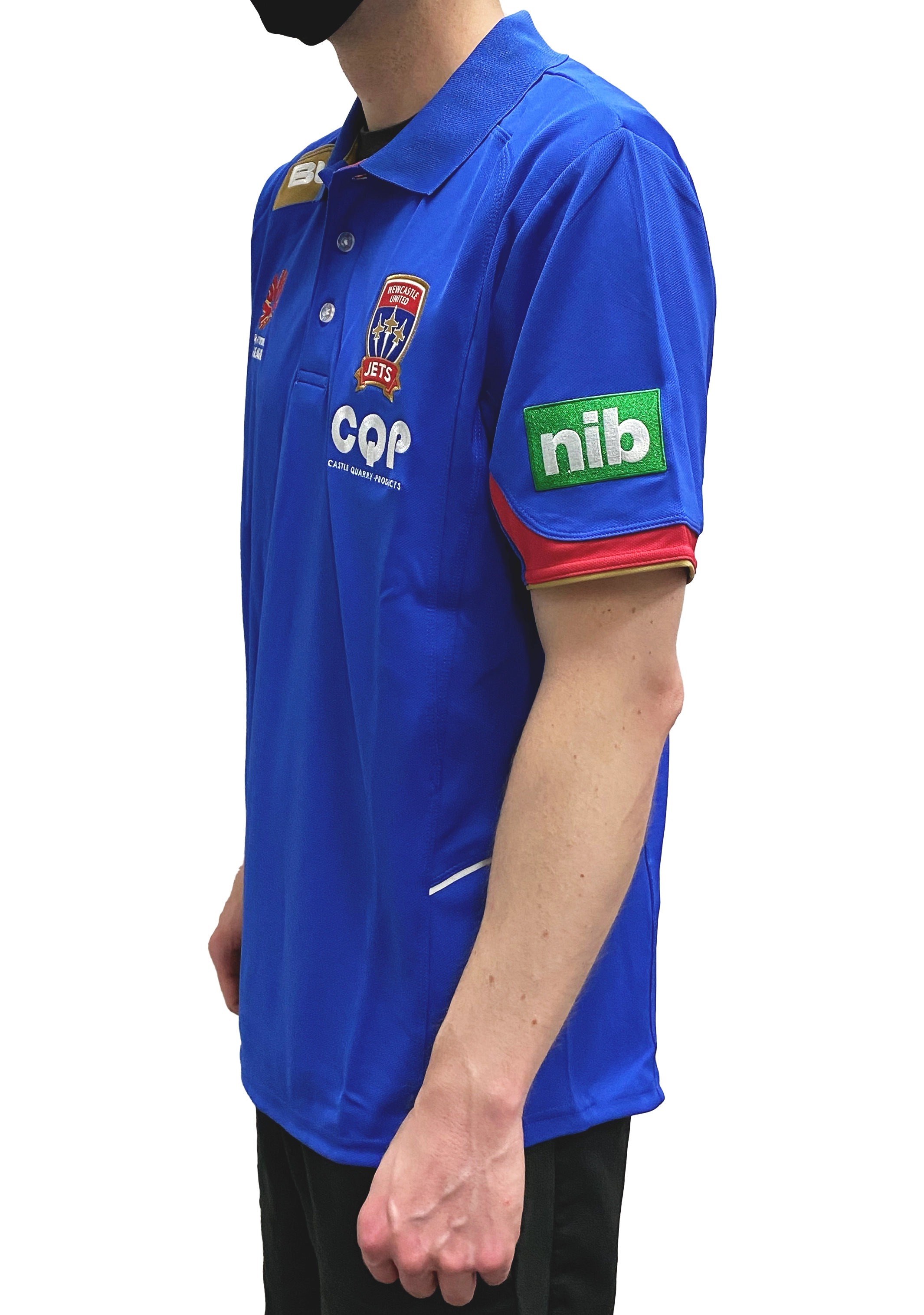 BLK Newcastle Jets Training Polo Mens <br> NJPO100RYL