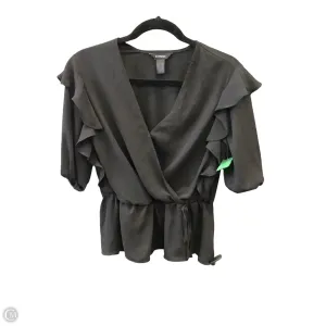 Blouse Short Sleeve By Express In Black, Size: M