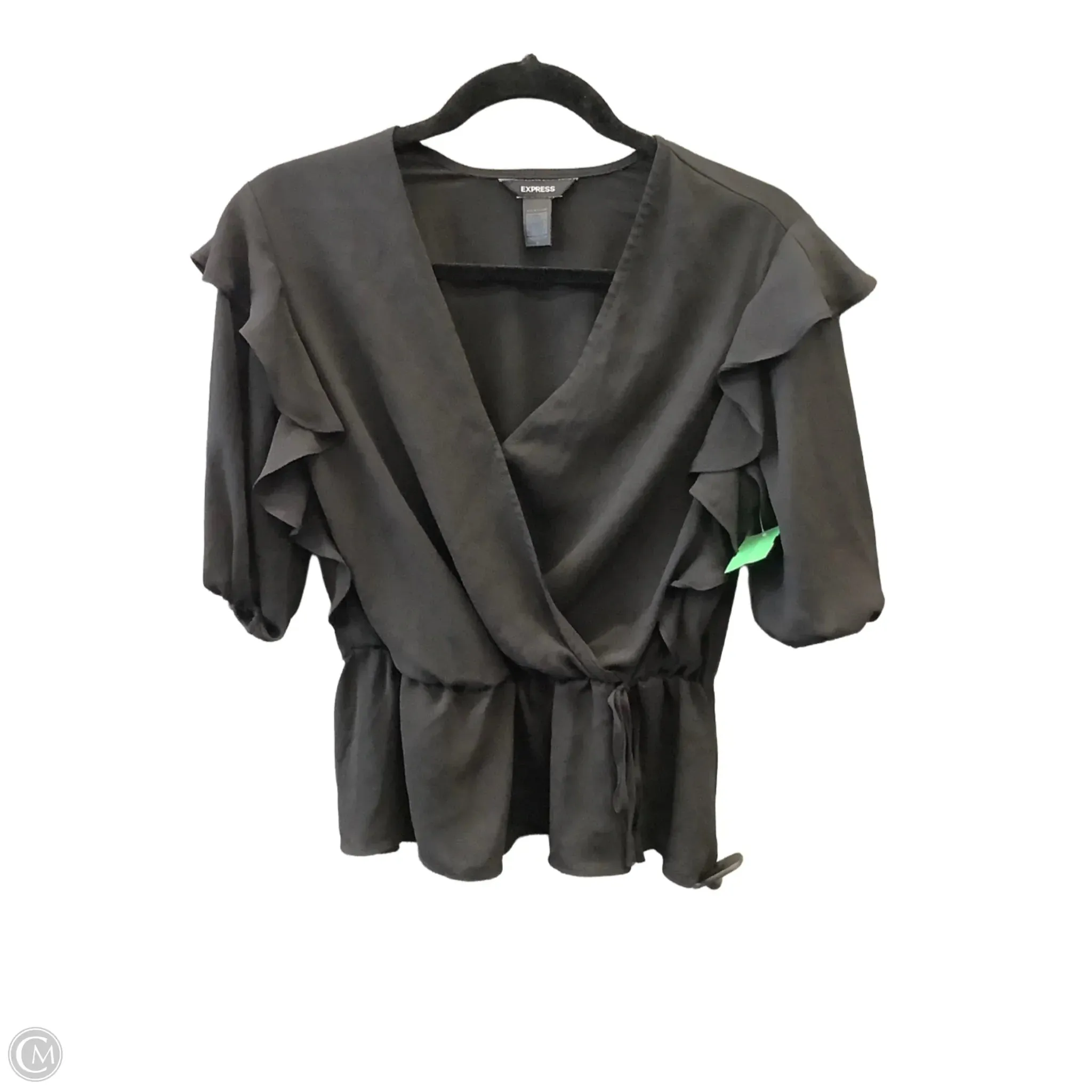 Blouse Short Sleeve By Express In Black, Size: M