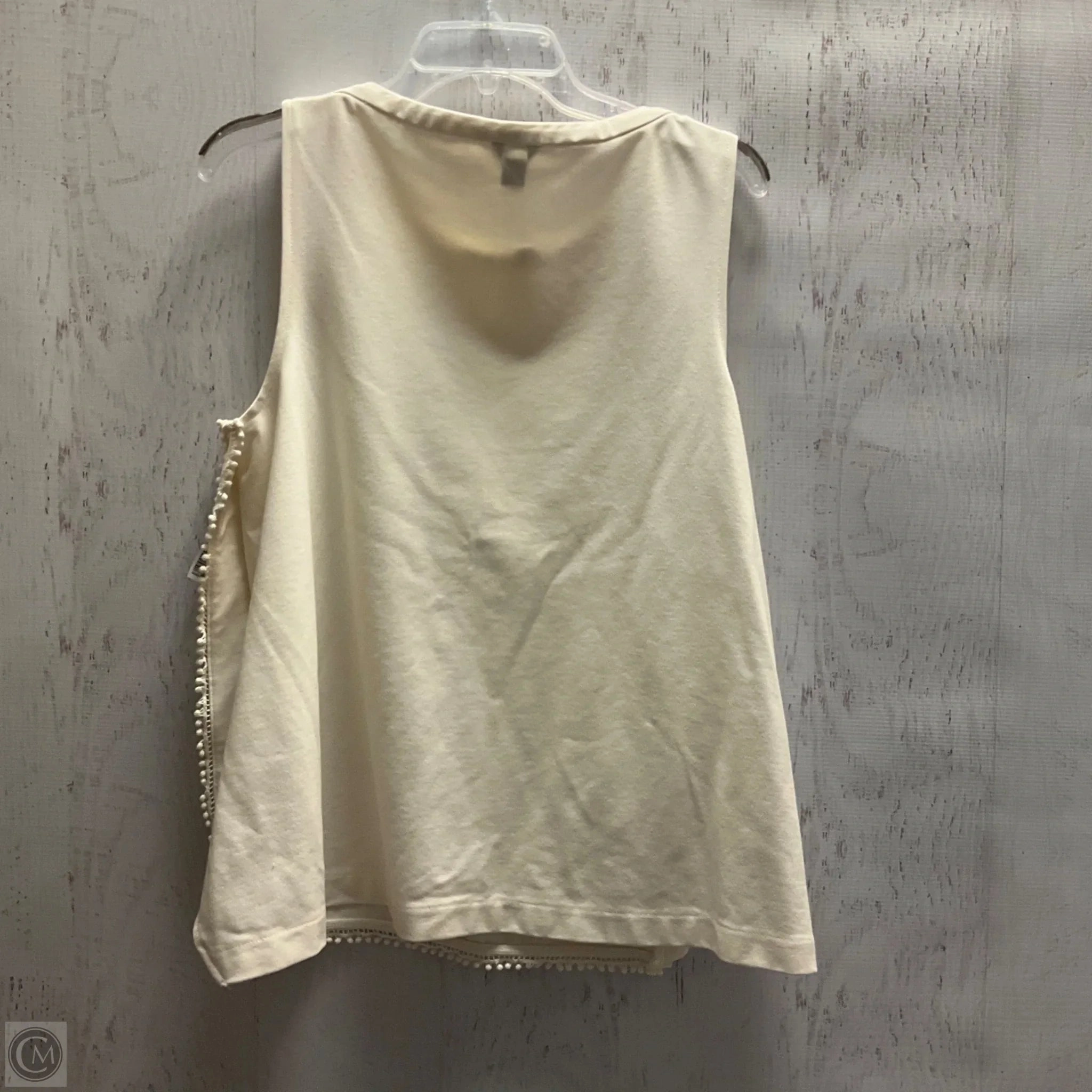 Blouse Sleeveless By Ann Taylor In White, Size: L