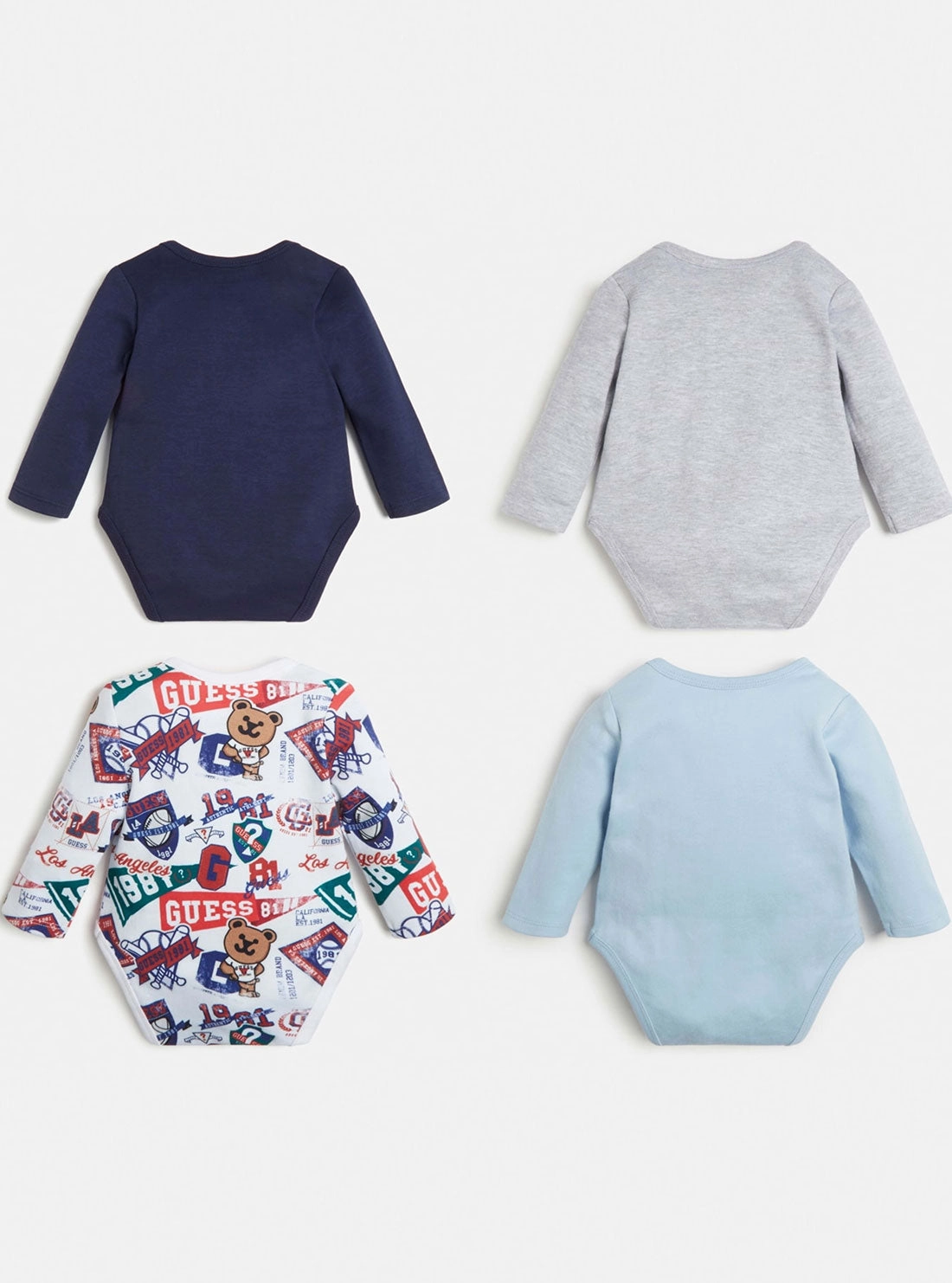 Blue Grey Multi Bodysuit 4-Piece Set (0-12m)