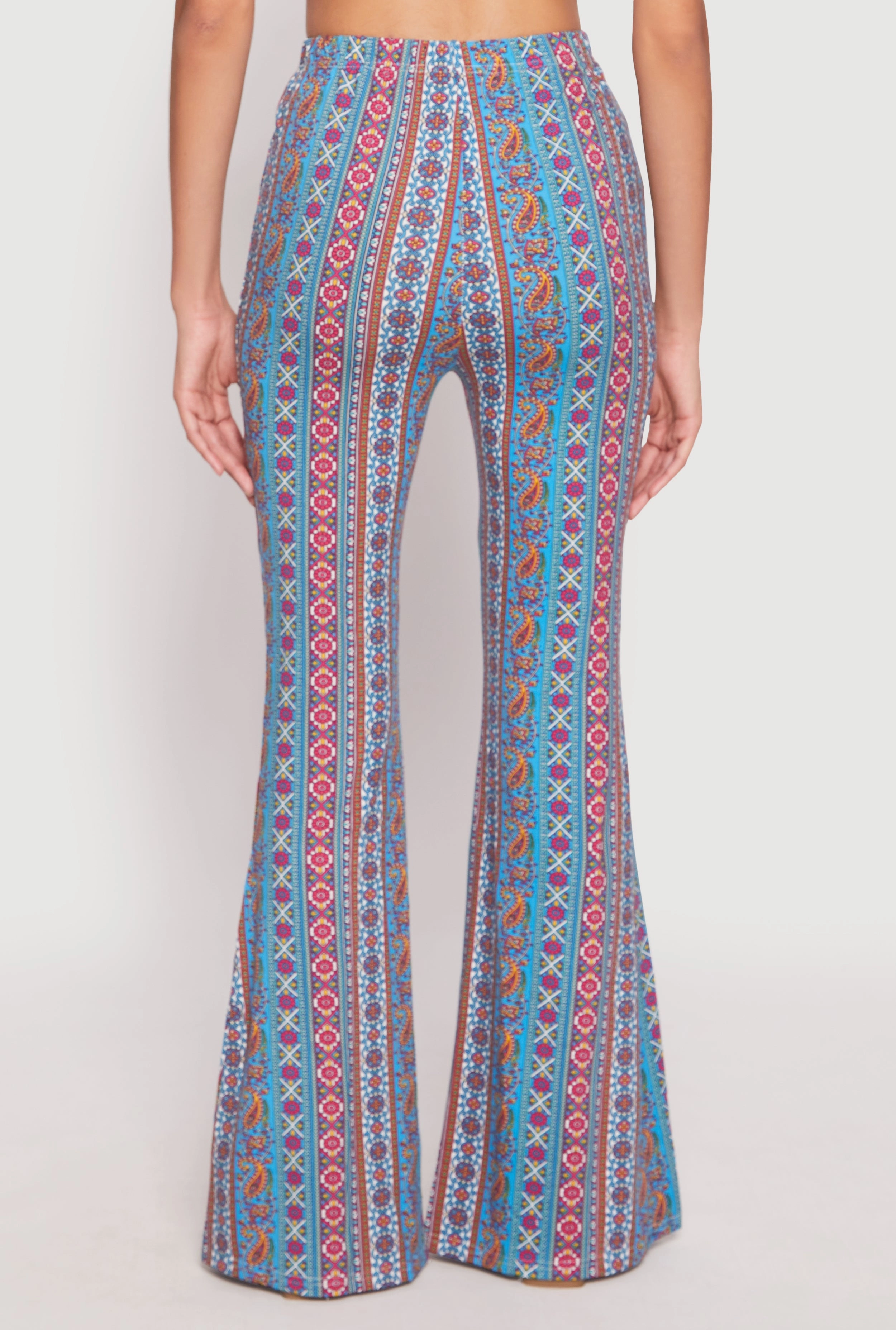 Boho Print High Waist Flare Pants