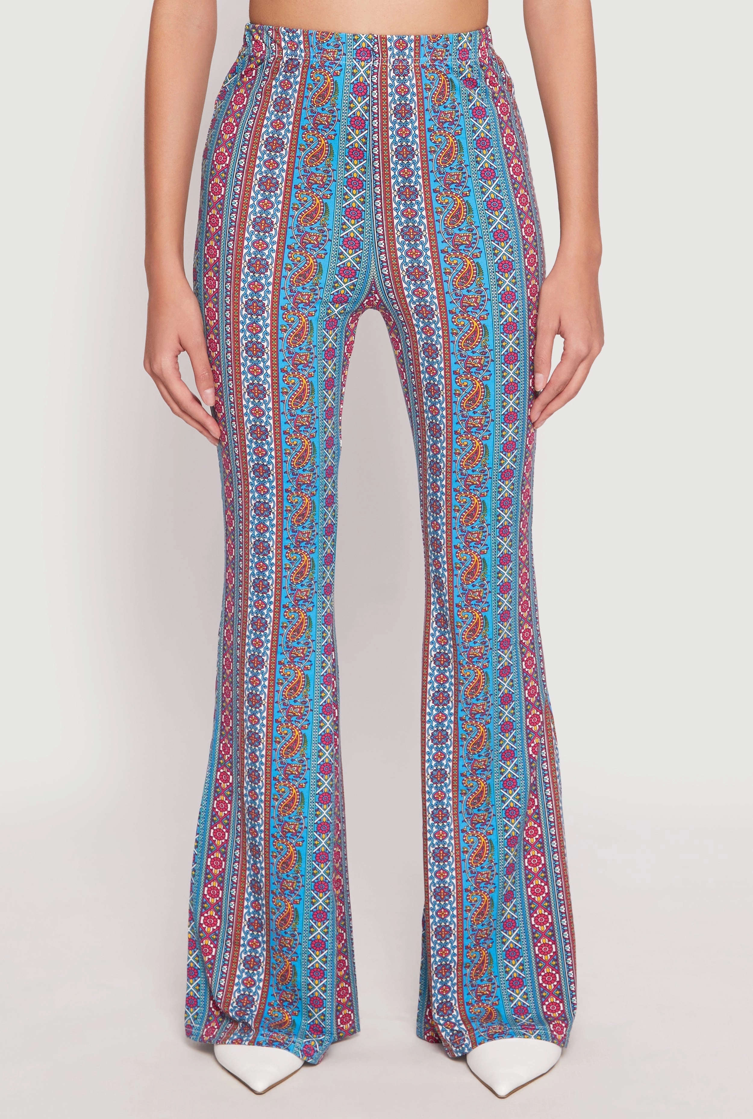 Boho Print High Waist Flare Pants