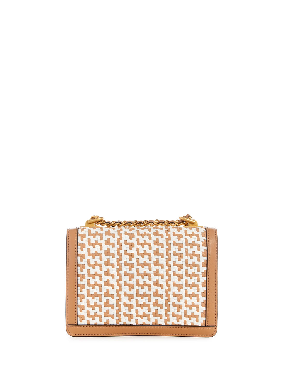 Cognac White Abey Crossbody Bag