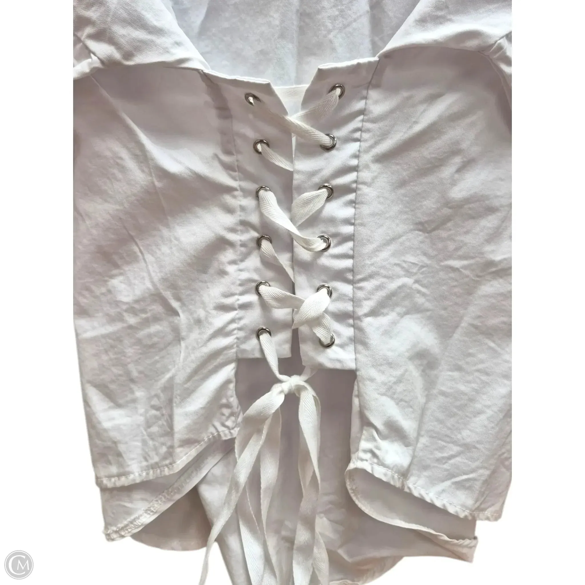 Corset Top Long Sleeve By Clothes Mentor In White, Size: M