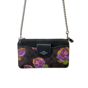 Crossbody Designer By Coach In Black & Purple, Size:Small