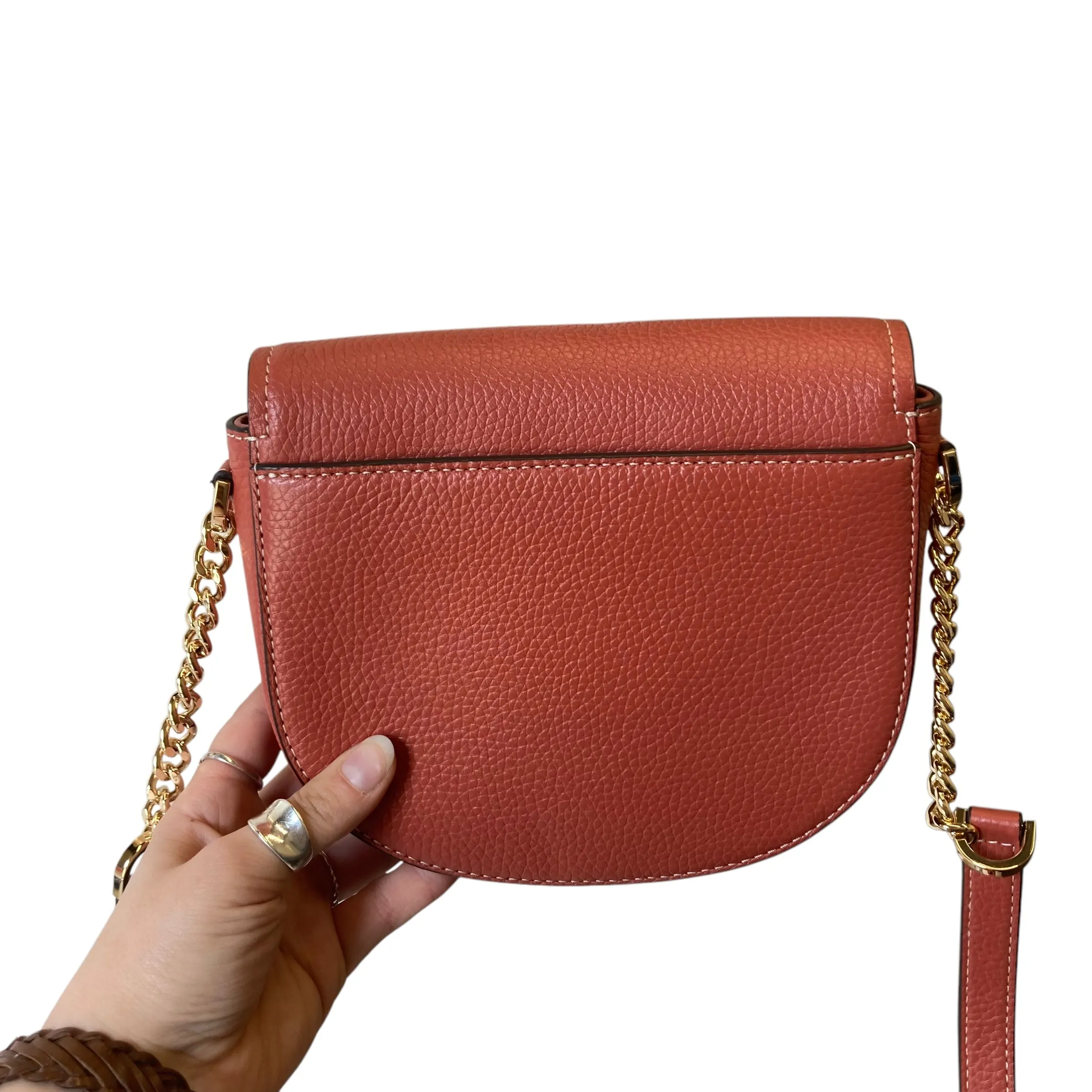 Crossbody Designer By Michael Kors In Coral, Size:Small