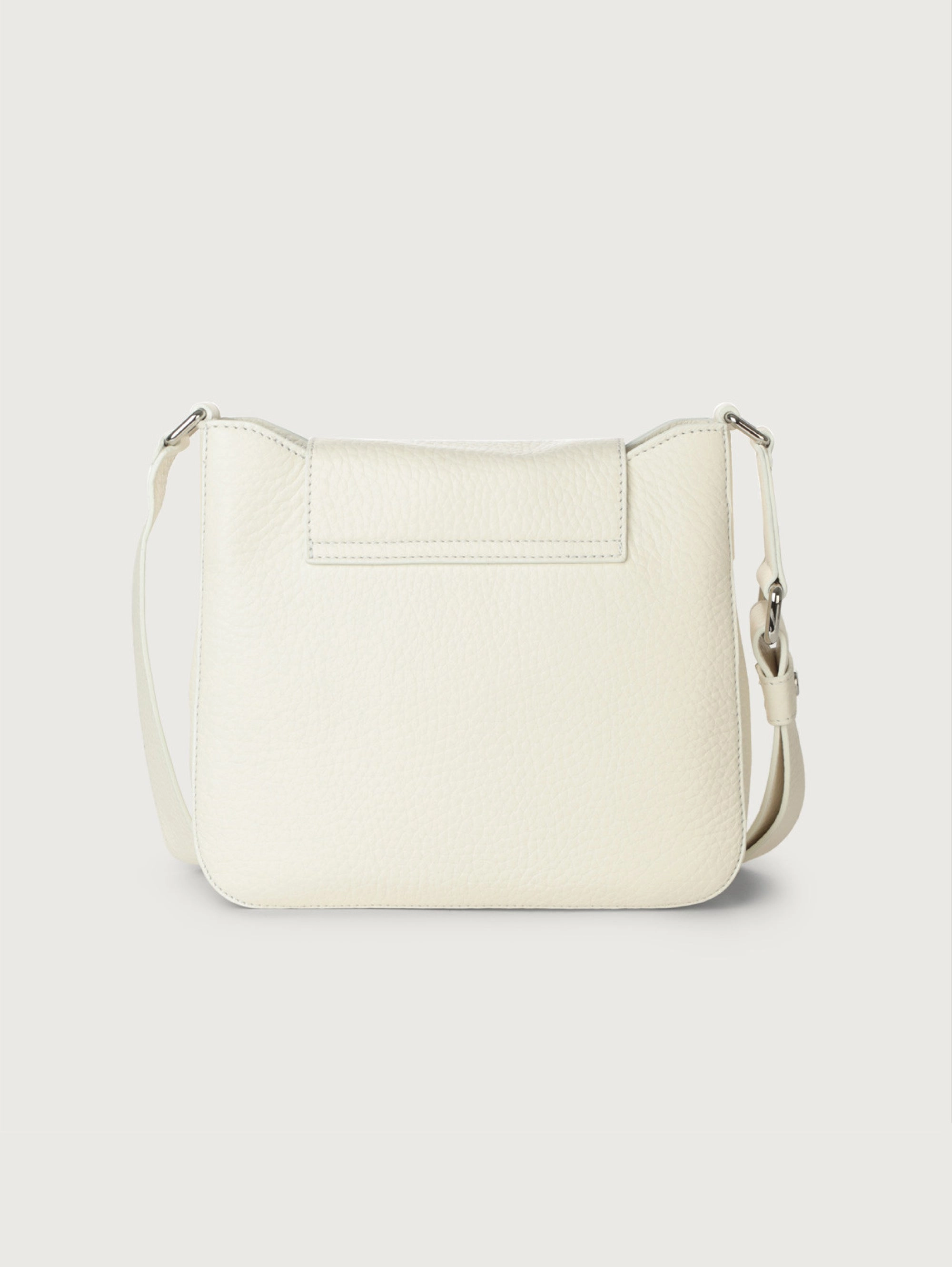 Dama Shoulder Bag in White Hammered Leather