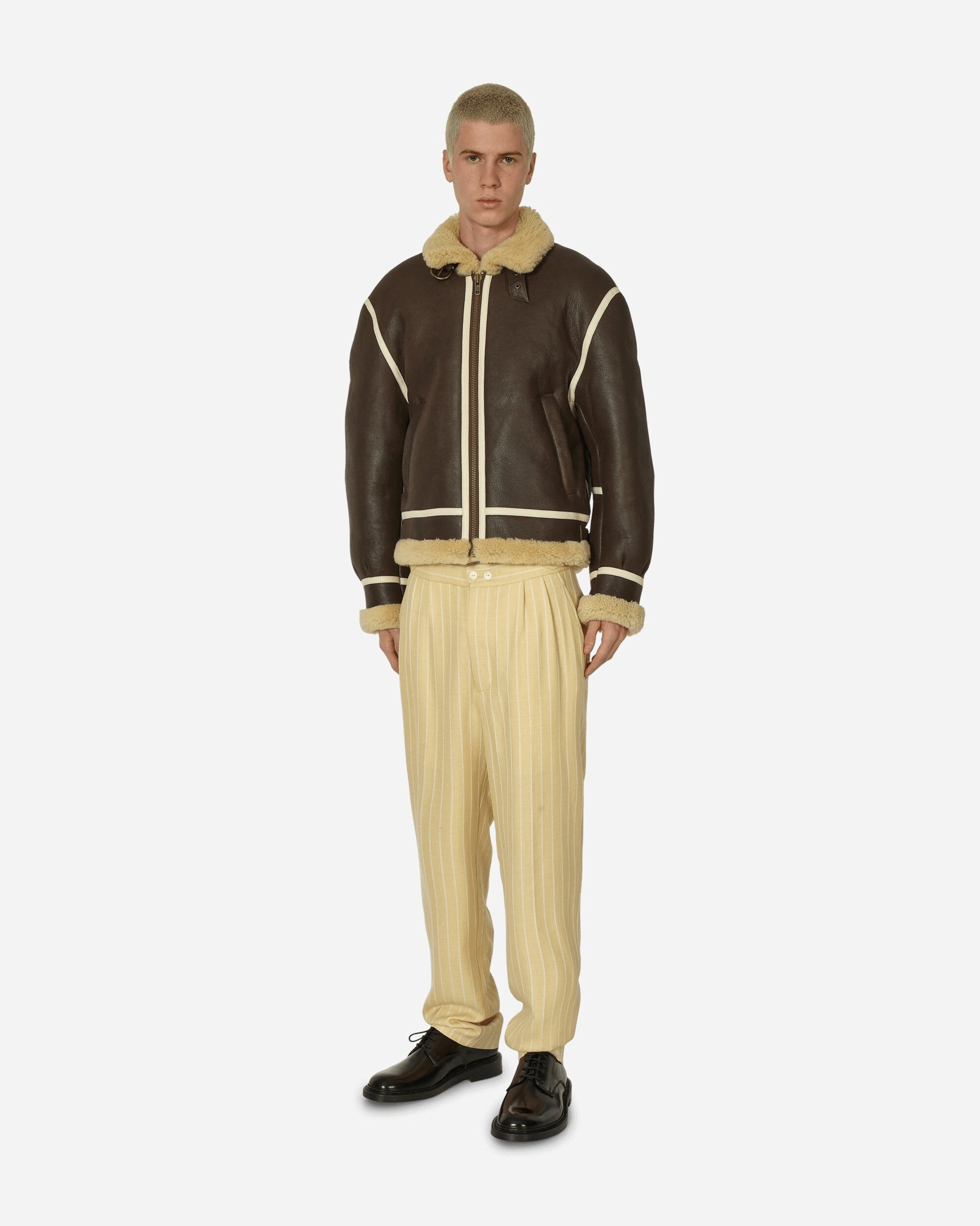 Dennis Stripe Trousers Cream / White