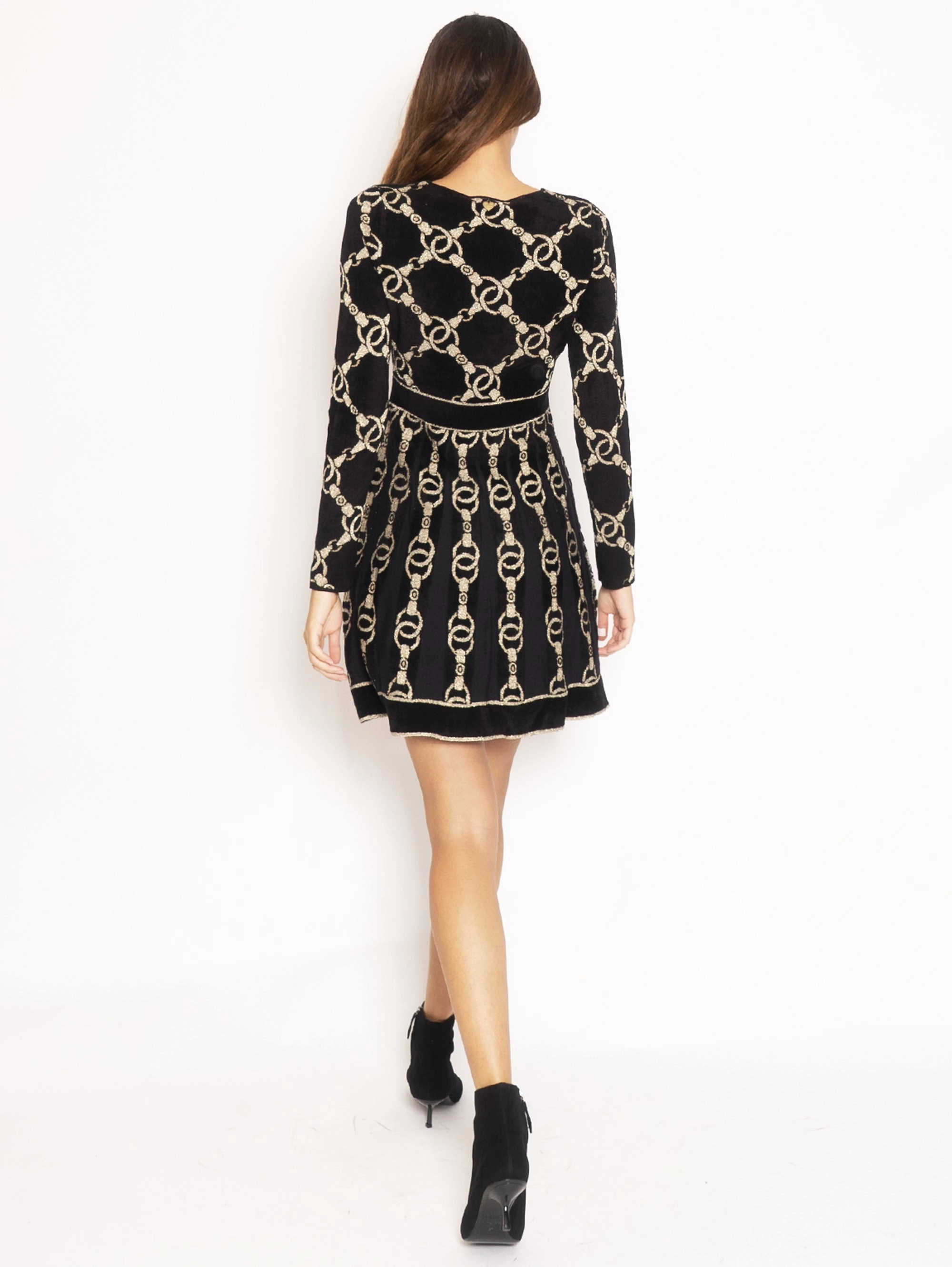 Dress with Chain Design - Black