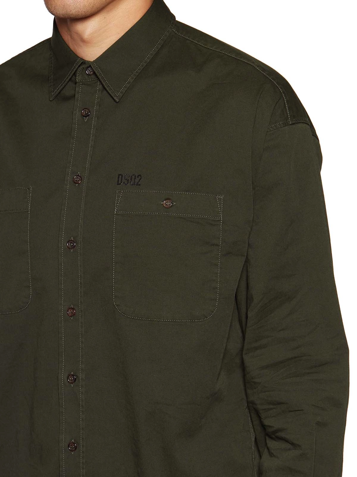 Dsquared2 Logo Print Pocket Patch Shirt