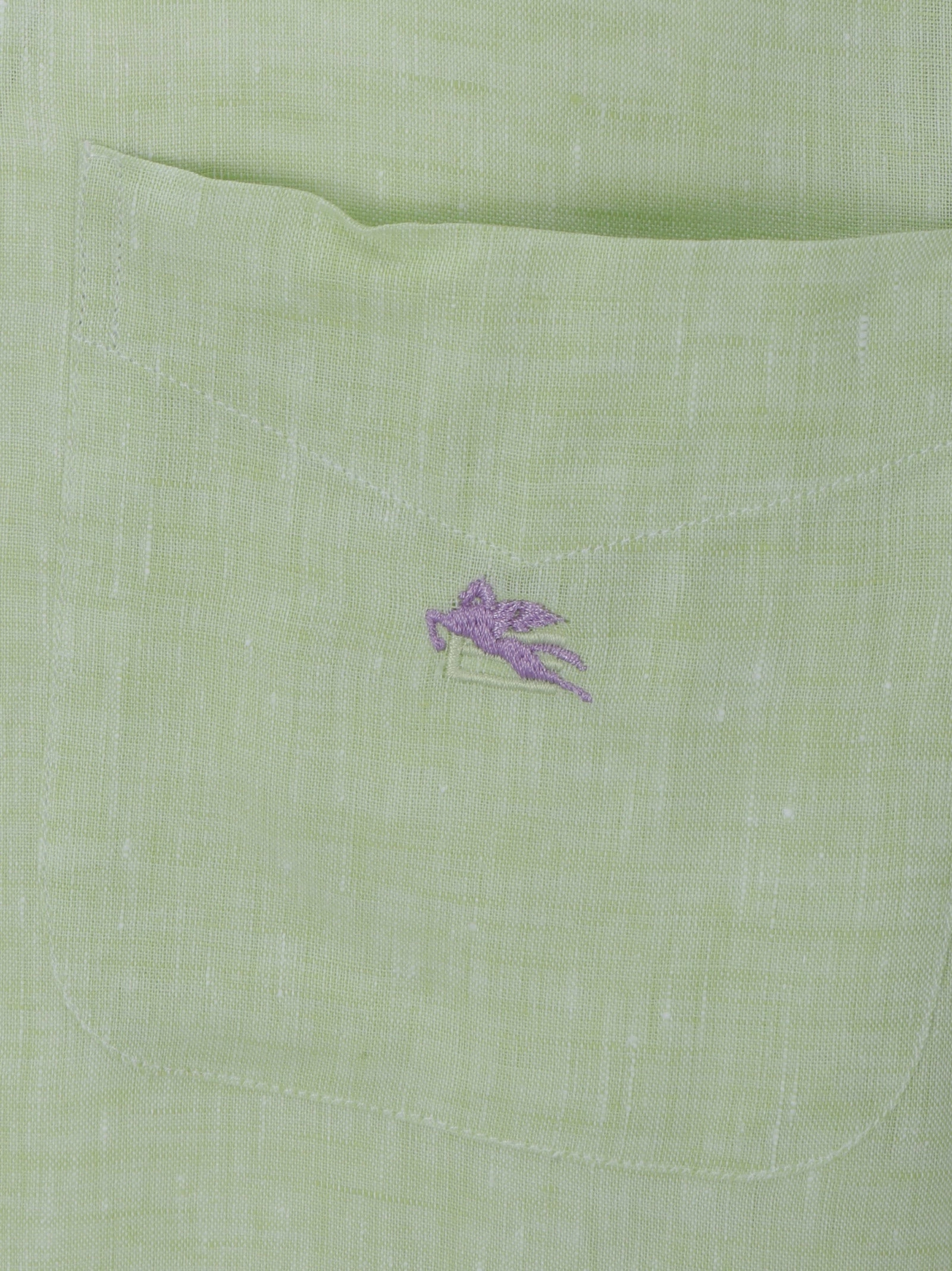 Etro Pocket Patch Logo Embroidered Shirt