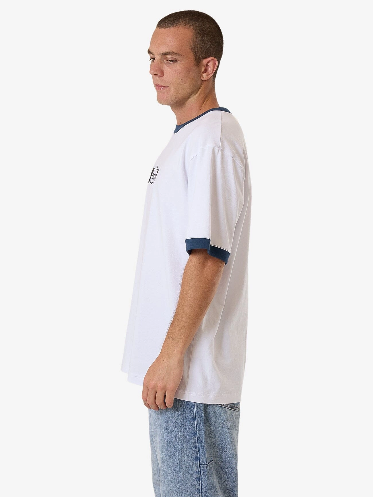 Garden State Oversize Fit Ringer Tee - White